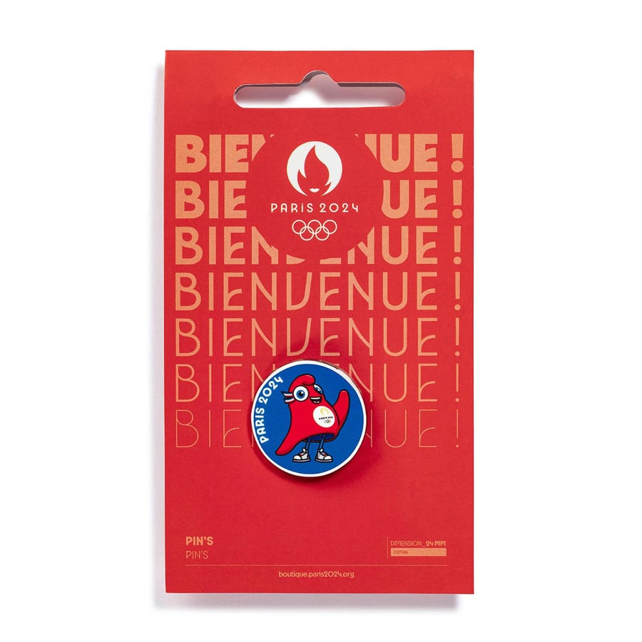 Welcome Pin Paris 2024 Olympics Mascot Welcome Pin Badge