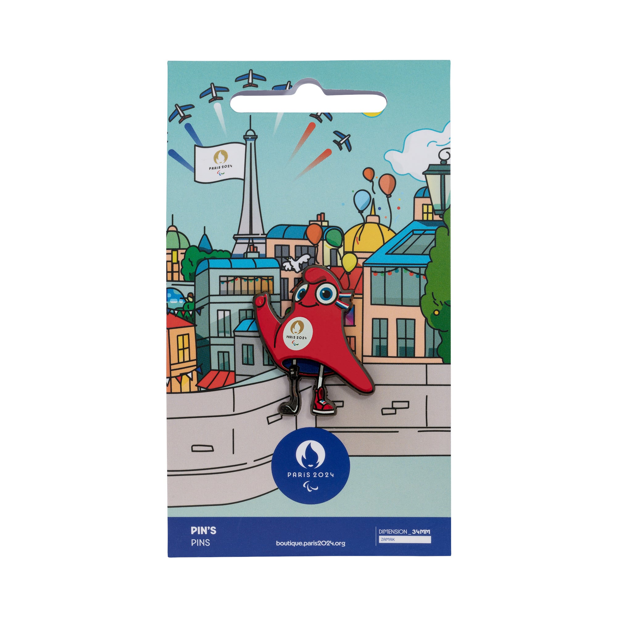 Welcome Pin Paris 2024 Paralympics Mascot Welcome Pin Badge