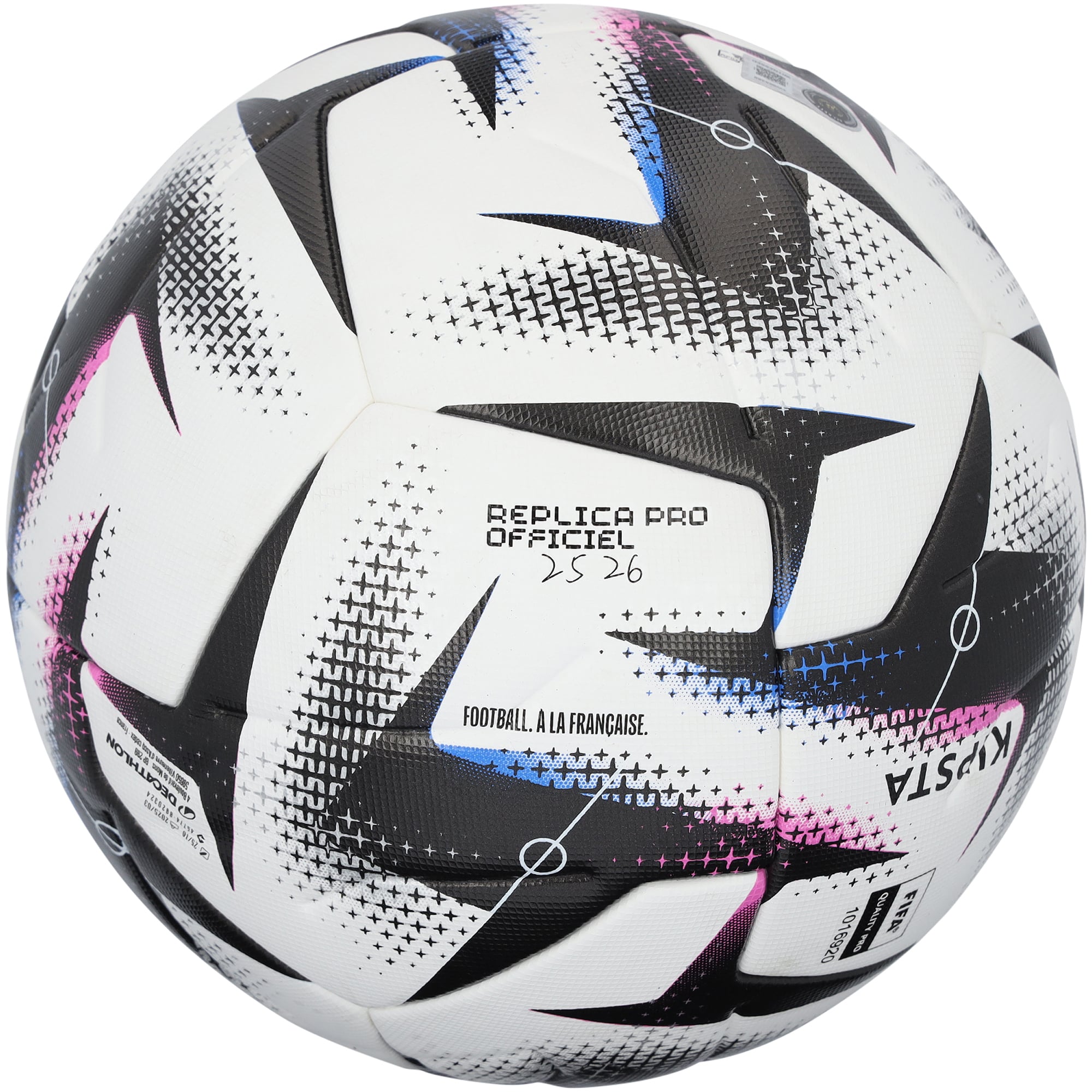 Achraf Hakimi Paris Saint-Germain Autographed Kipsta White and Black Team Soccer Ball