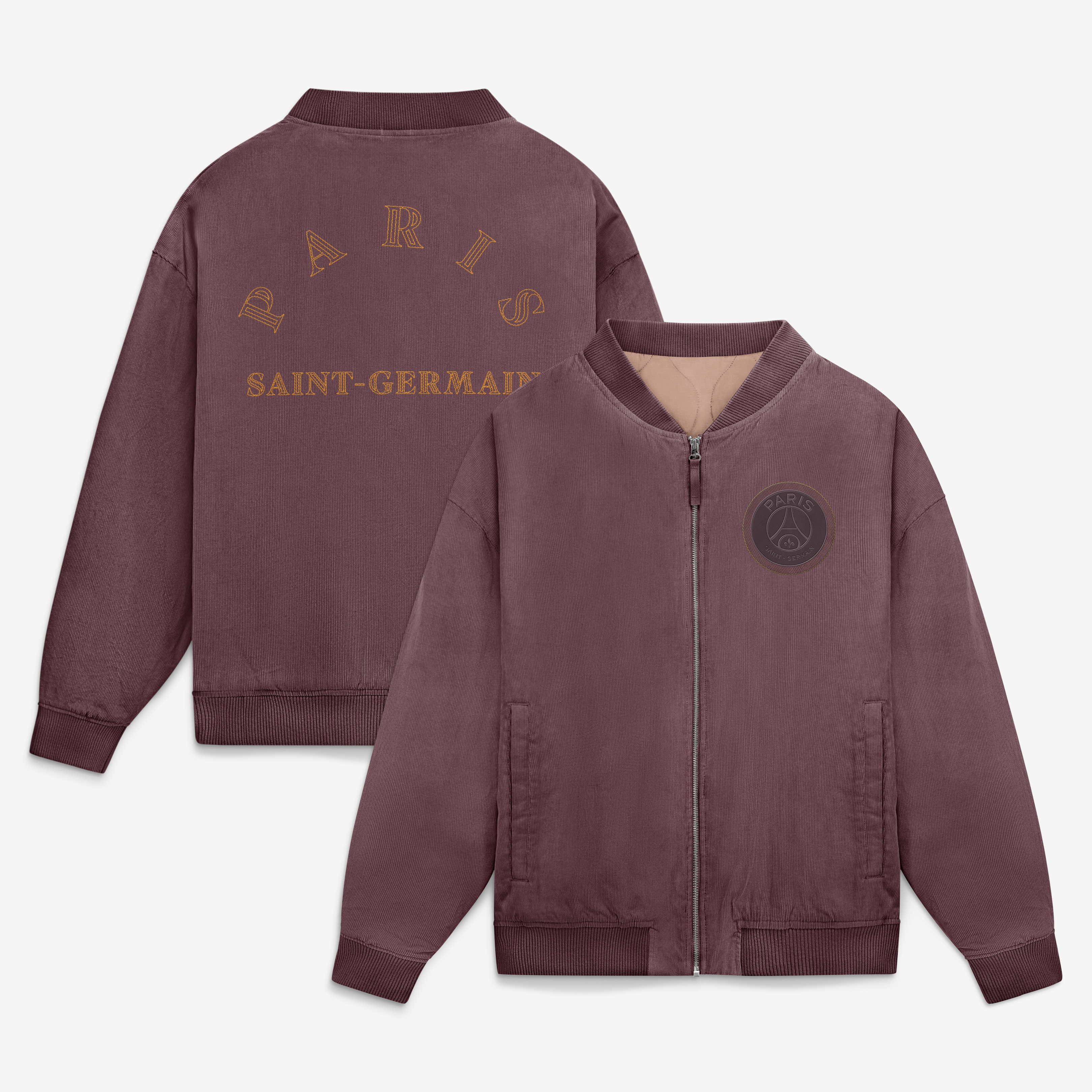 Veste bomber en velours côtelé bordeaux Paris Saint-Germain pour homme, de la marque Fanatics.