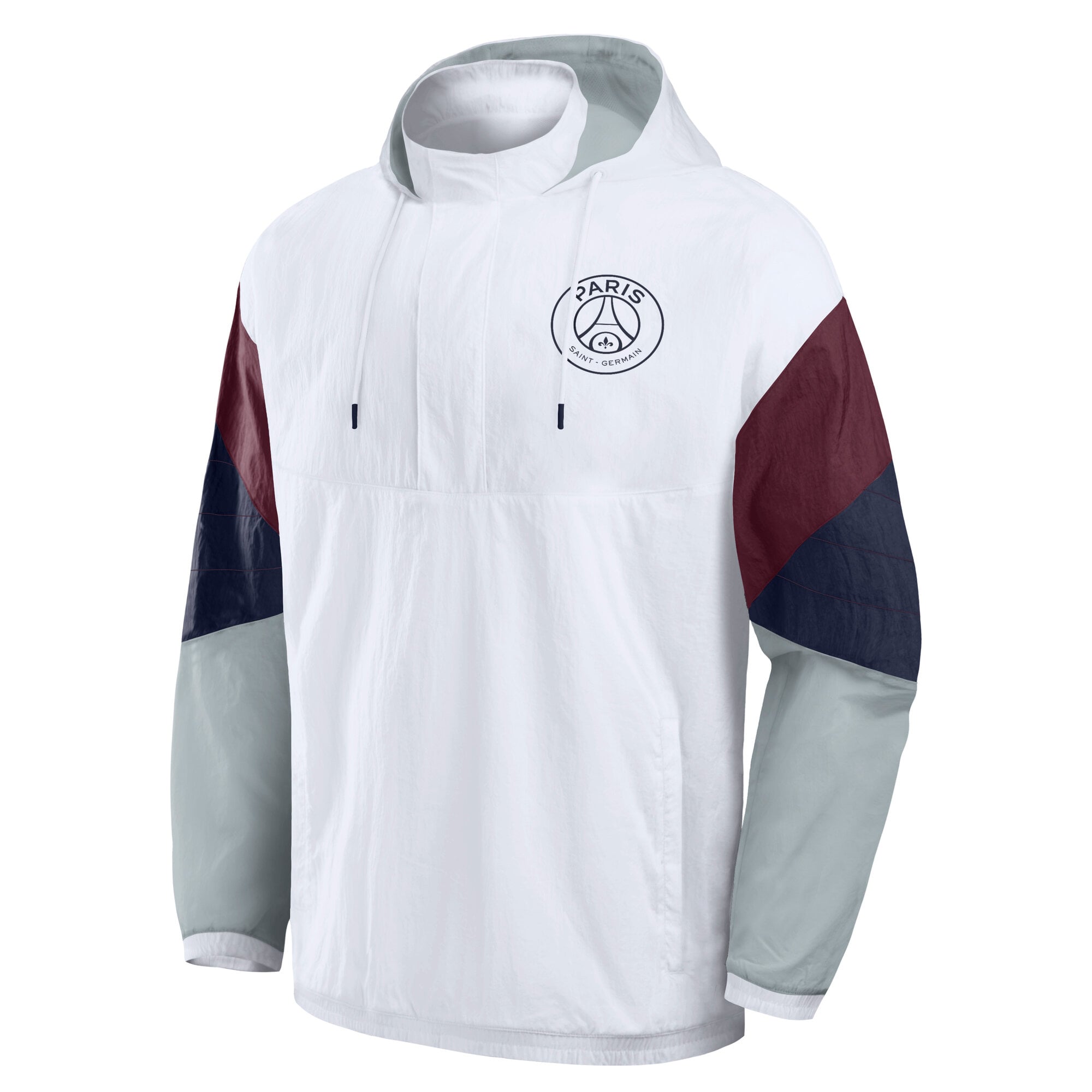 Veste de survêtement à capuche zippée au quart tour blanche Fanatics pour homme, Paris Saint-Germain