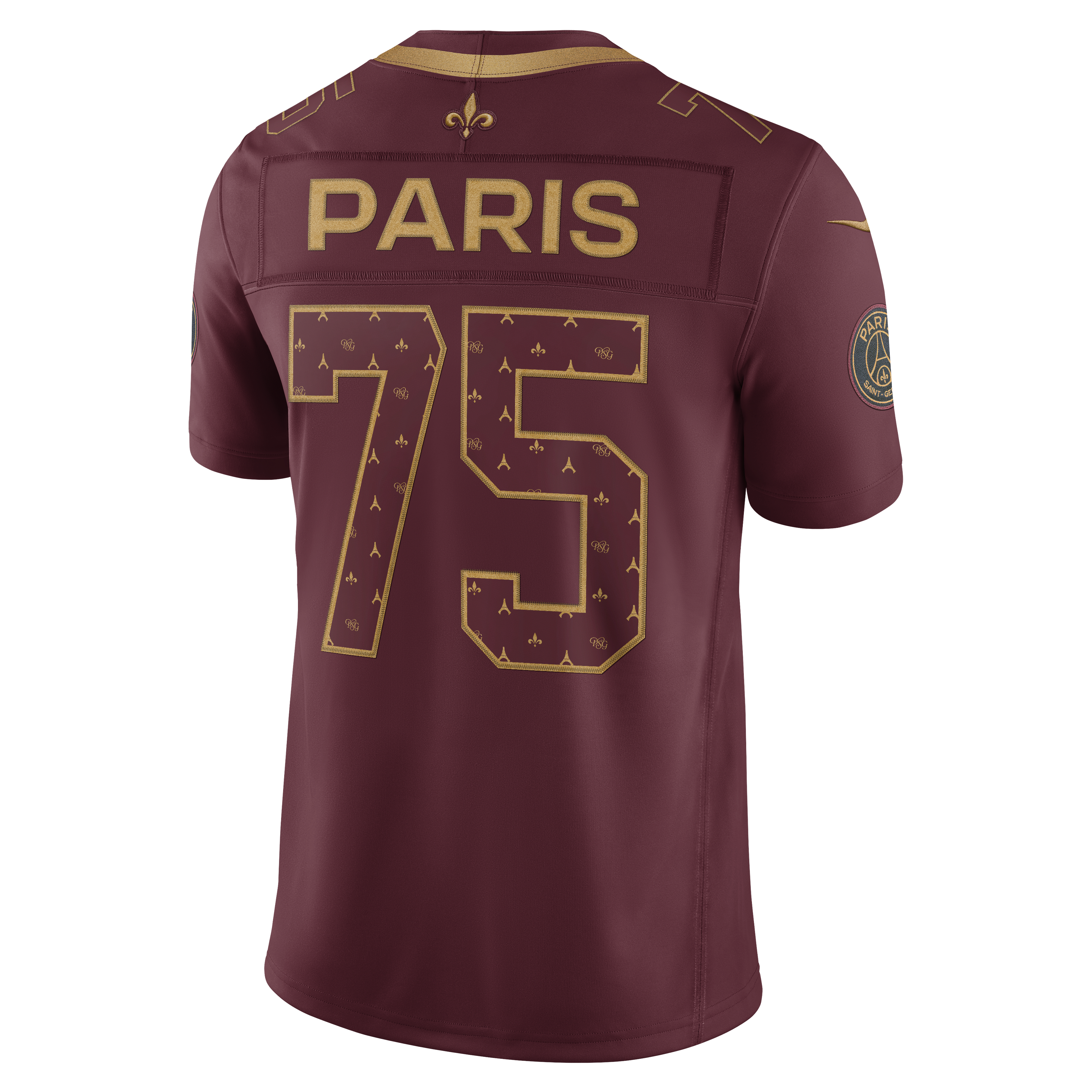 Men's Nike  Burgundy Paris Saint-Germain x NFL Vapor F.U.S.E. Stitched Limited Jersey