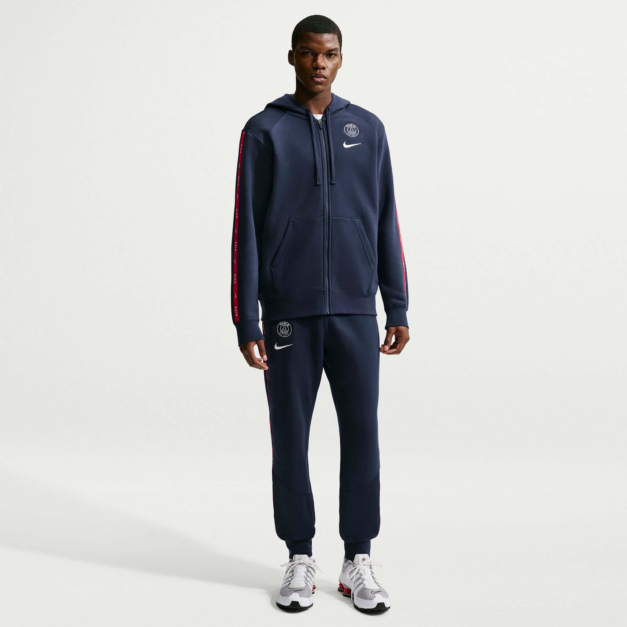 Sweat à capuche zippé raglan Nike Paris Saint-Germain Club bleu marine pour homme