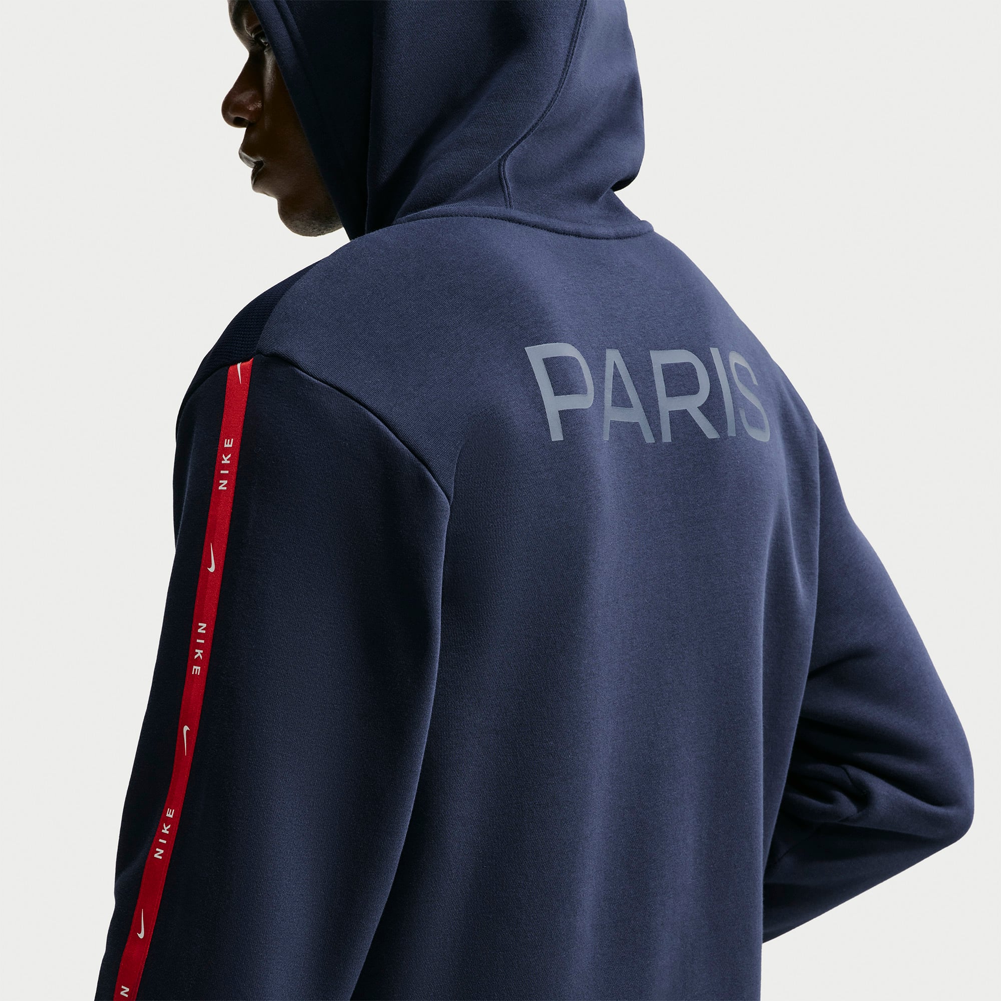Sweat à capuche zippé raglan Nike Paris Saint-Germain Club bleu marine pour homme