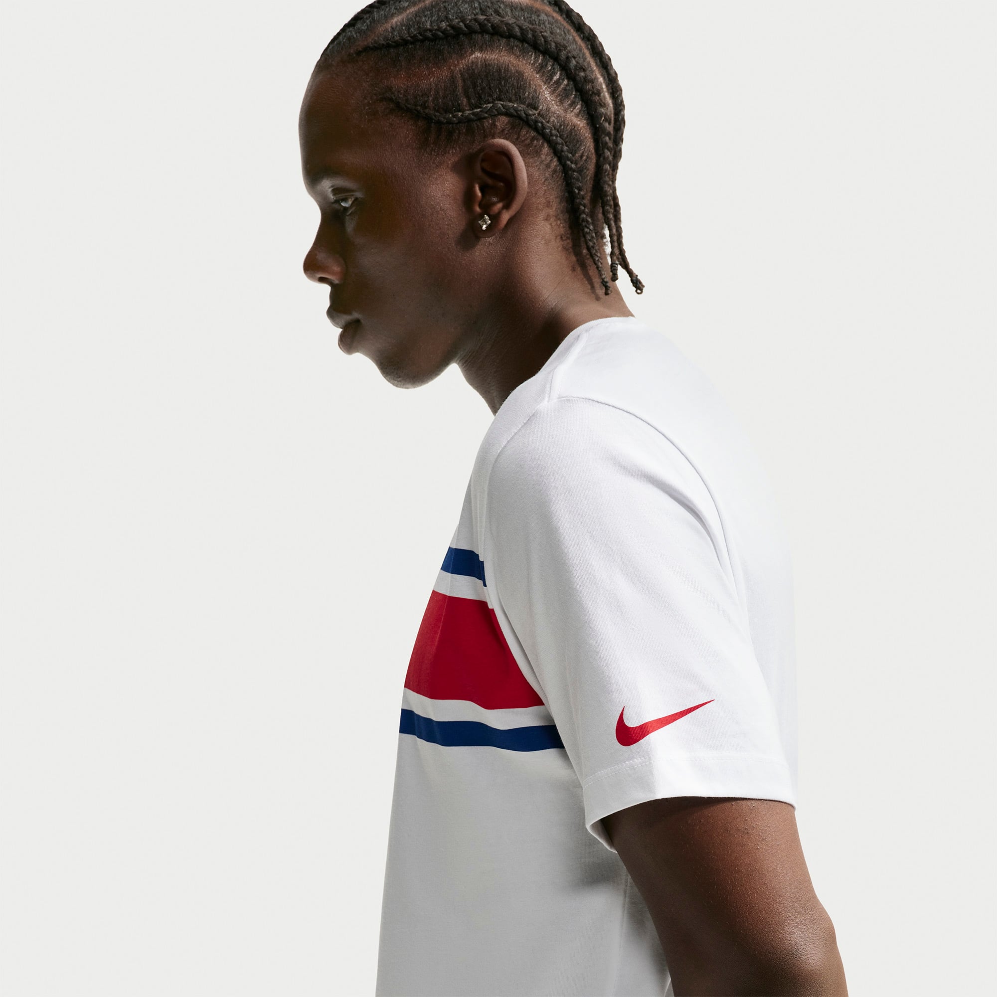 T-shirt Nike blanc pour homme avec écusson du Paris Saint-Germain