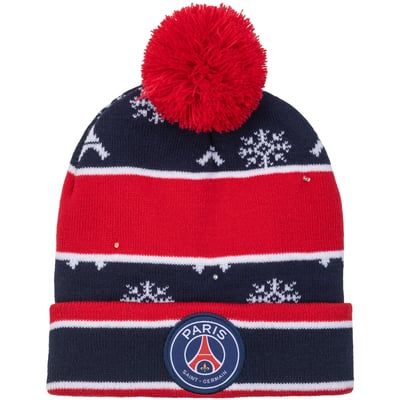 Paris Saint-Germain Christmas Bobble Hat with LEDs - Navy/Red - Adults