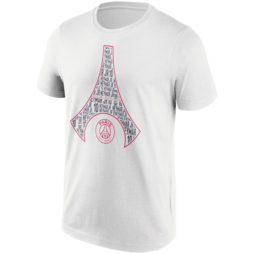 パリサンジェルマンネイマールエッフェル塔グラフィックTシャツ-白-大人