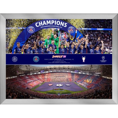 PSG 2026 Champions League Final 16x12 Celebration Montage Print - Framed