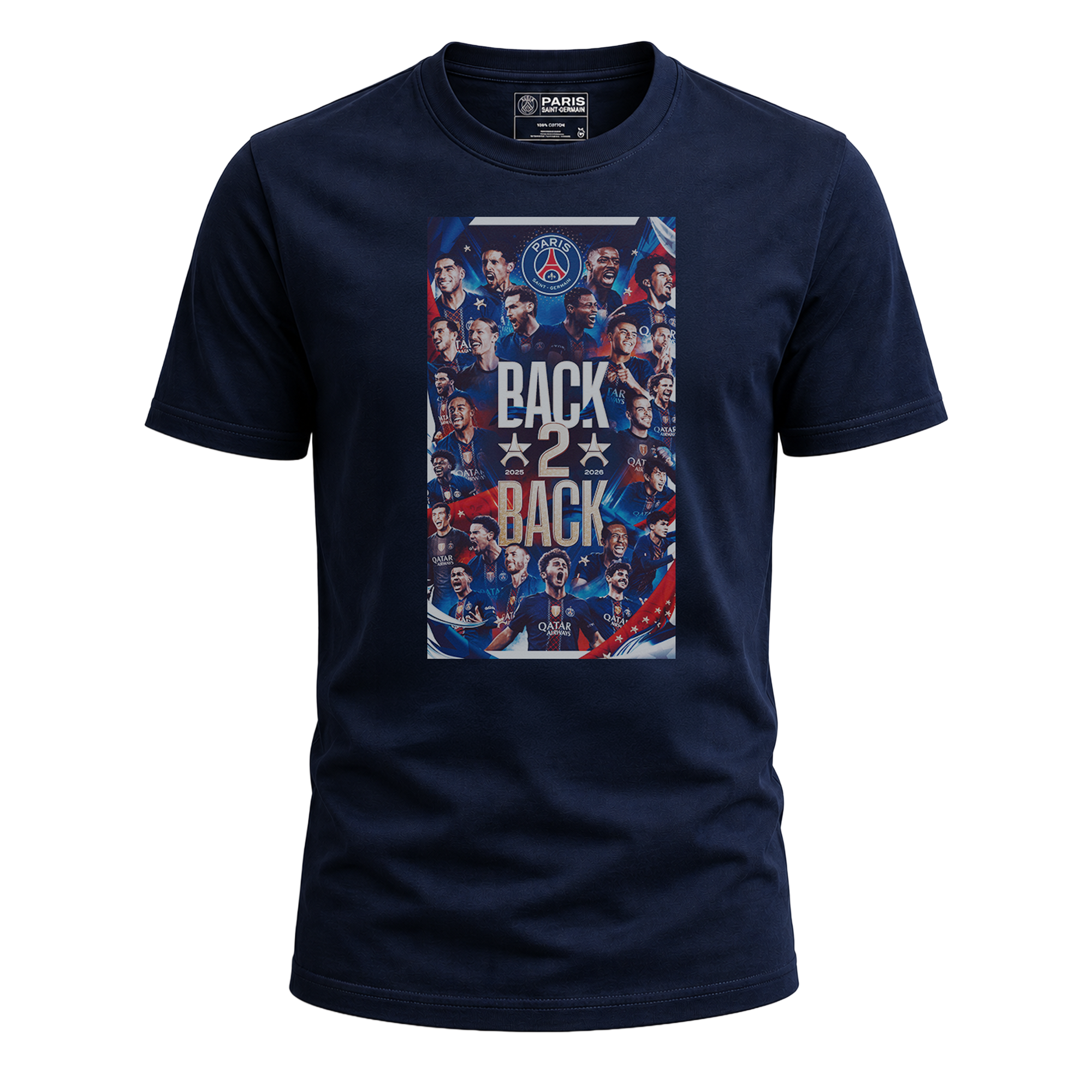 パリ・サンジェルマン 2026 チャンピオン Tシャツ - ネイビー