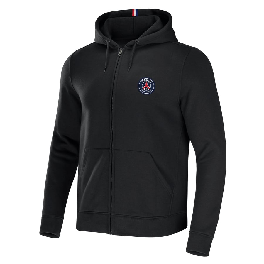Sweat Capuche Zippé PSG – Collection Officielle Paris Saint-Germain – Homme, Coton, Noir Et Rouge