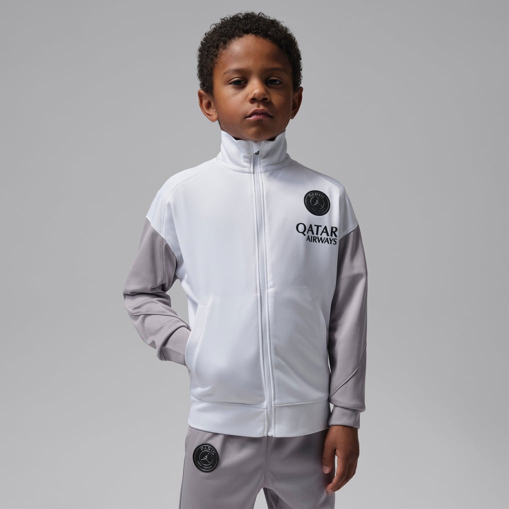 PSG Jordan Strike Training Tracksuit - White/Grey - Little Kids