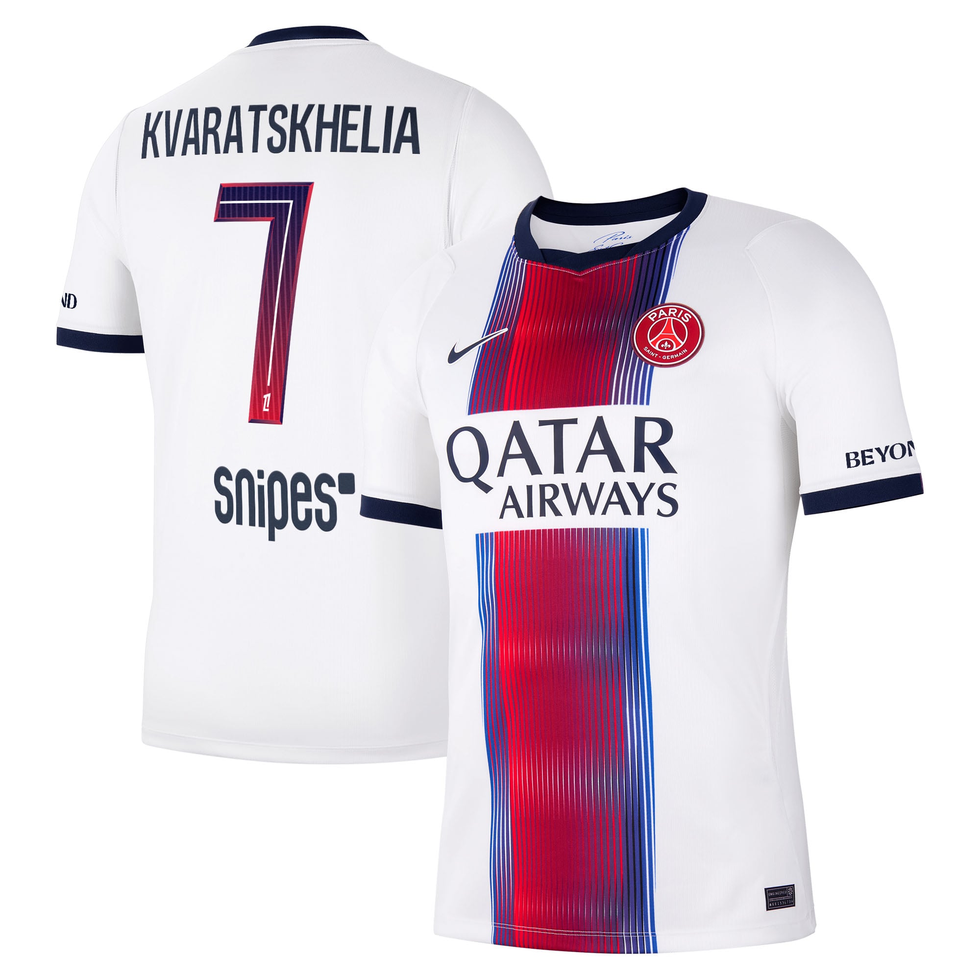 PSG ナイキ アウェイ スタジアムシャツ 2026-27 Kvaratskhelia 7 プリント