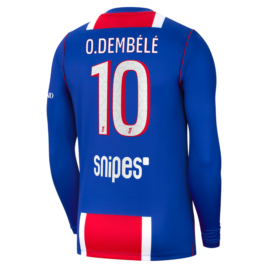 PSG Nike Home Stadium Long Sleeve Shirt 2026-27 with O.Dembélé 10 