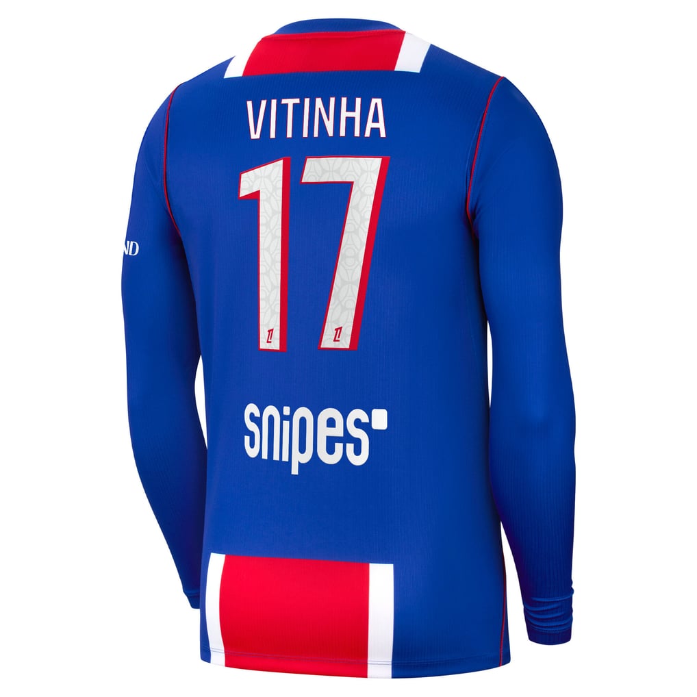 PSG Nike Home Stadium Long Sleeve Shirt 2026-27 with Vitinha 17 printing