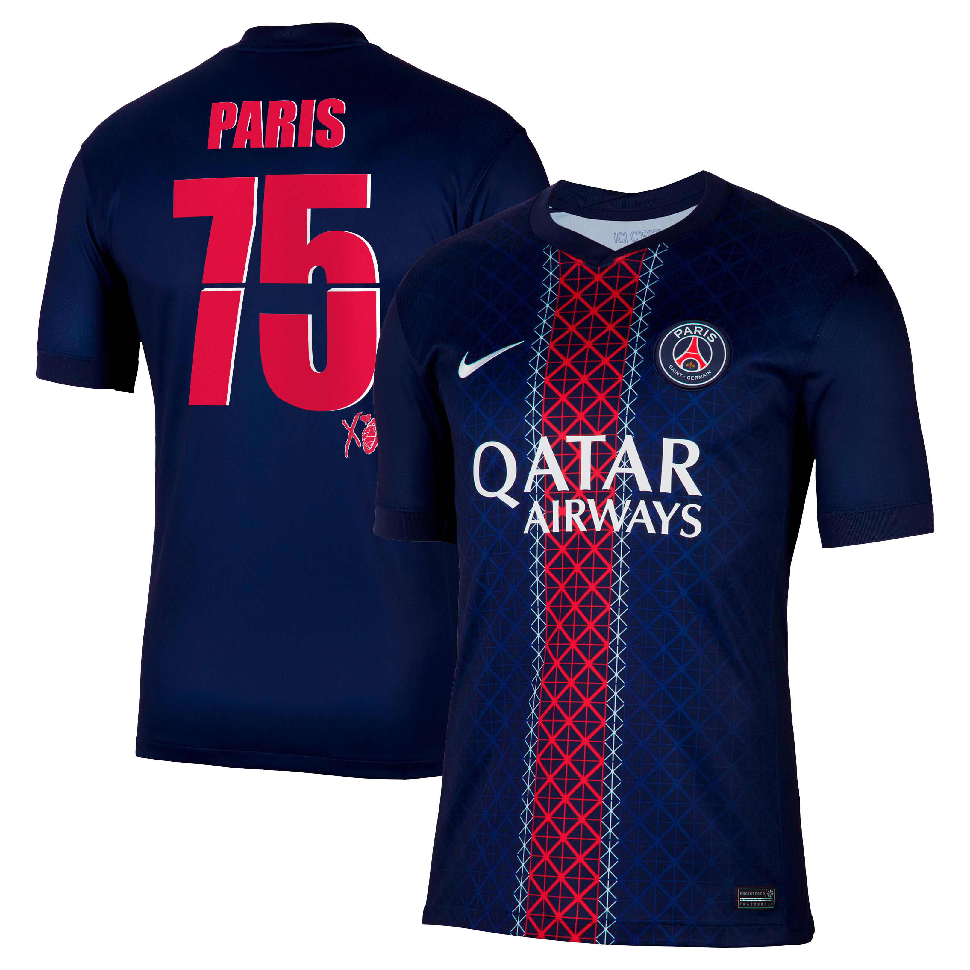 PSG ナイキ ホーム スタジアム シャツ 2025-26 パリ-75 XO スペシャル 