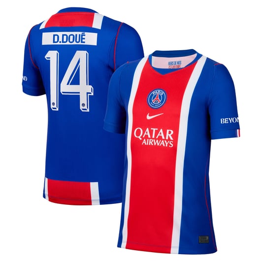 T-shirt FFF Enfant Désiré Doué – Collection Officielle Équipe De France, Coton, Tailles 4 à 14 Ans
