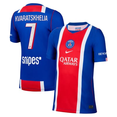 PSG Nike Home Stadium Shirt 2026-27 - Kids with Kvaratskhelia 7 printing