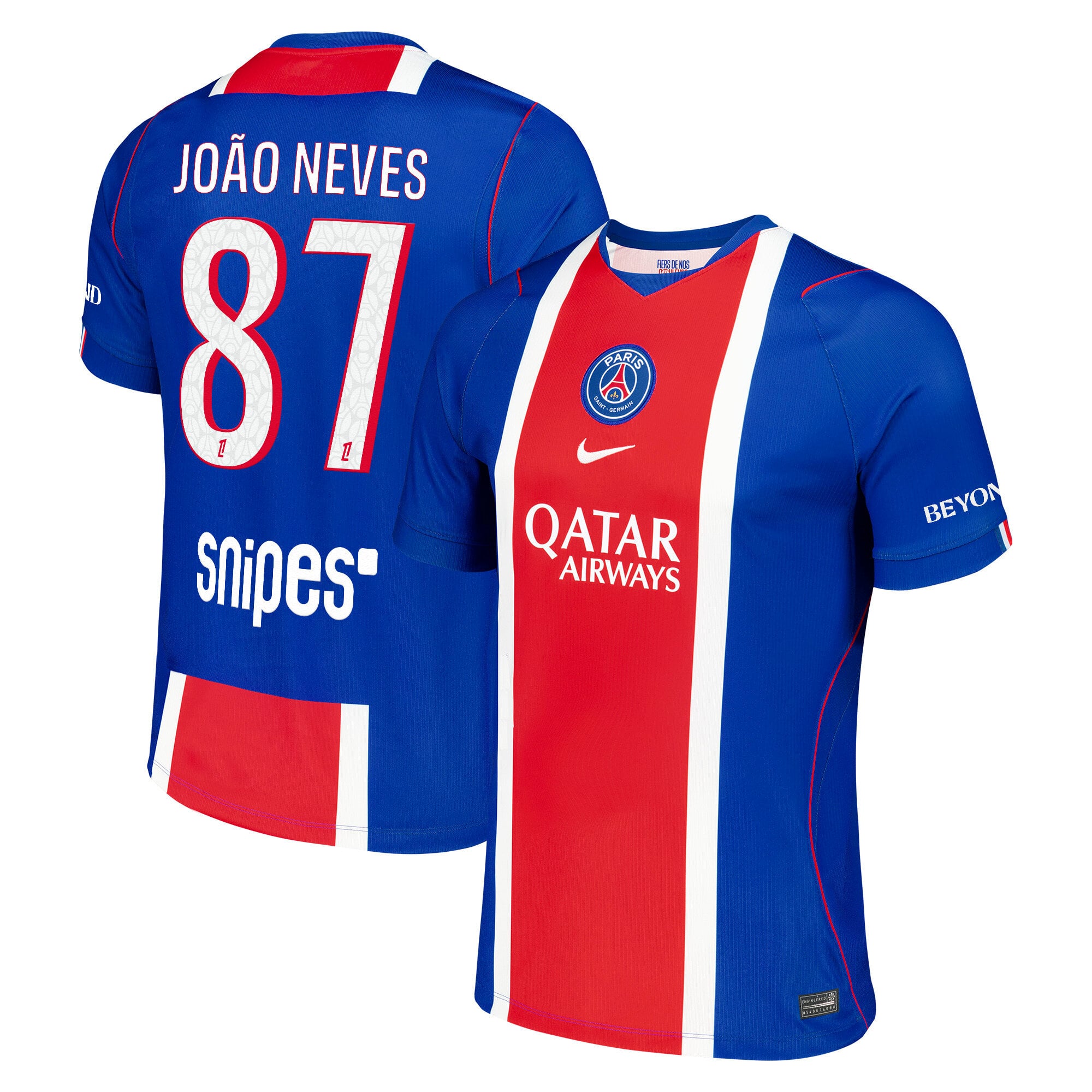 PSG Nike Home Stadium Shirt 2026-27 with João Neves 87 printing