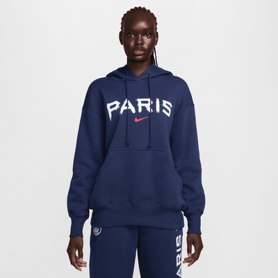 PSG Nike Phoenix Fleece Hoodie - Navy - Womens