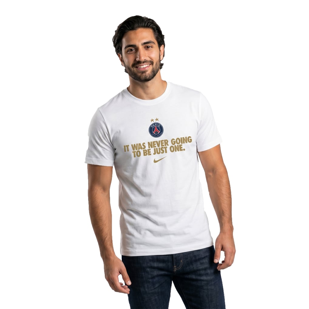 PSG Nike ヨーロッパチャンピオン Tシャツ – ホワイト