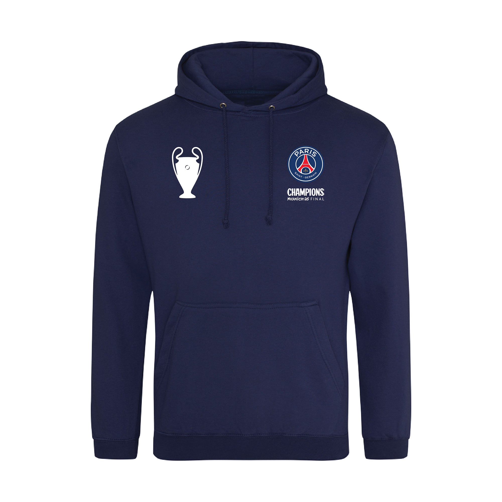 PSG UCLチャンピオンズ 2025 スモールロゴプリントパーカー- ネイビー