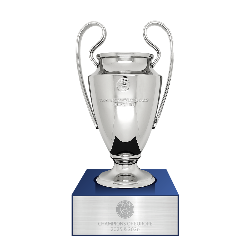 Trophée sur piédestal PSG Champions d'Europe 2026 - 150mm