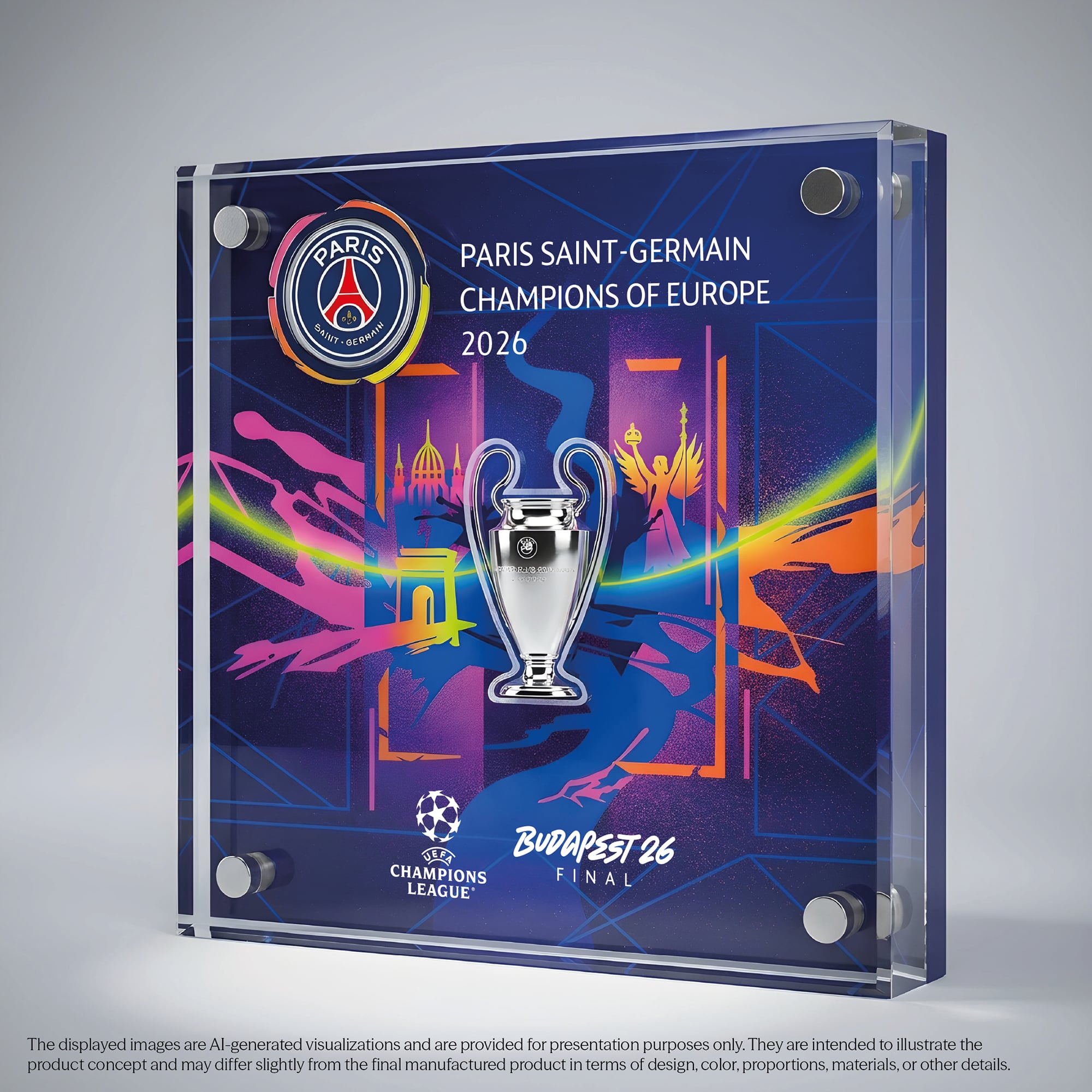 PSG UCL Champions Trophy Acrylic Display 2026