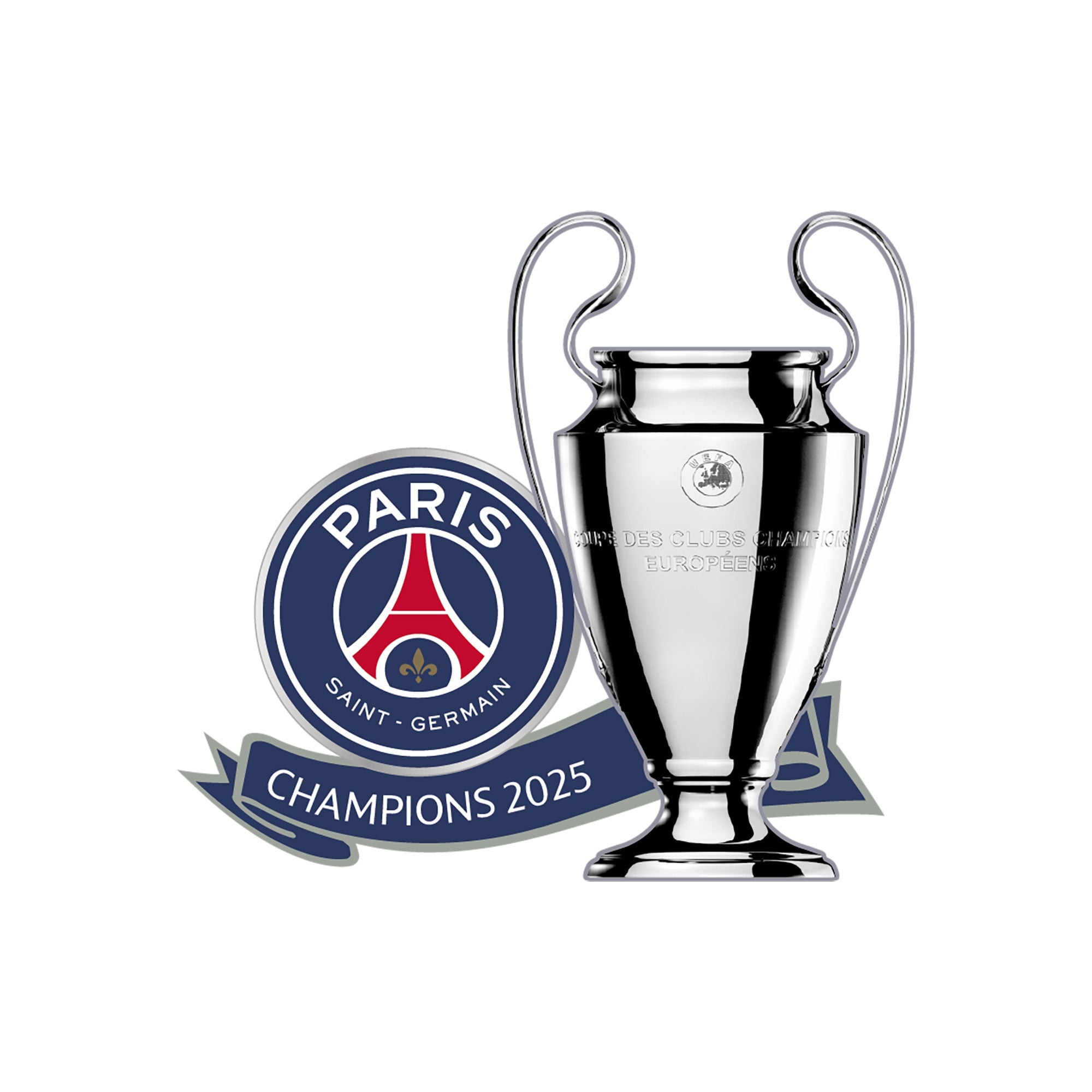 PSG UEFA CL優勝トロフィー 2Dピンバッジ - 35mm