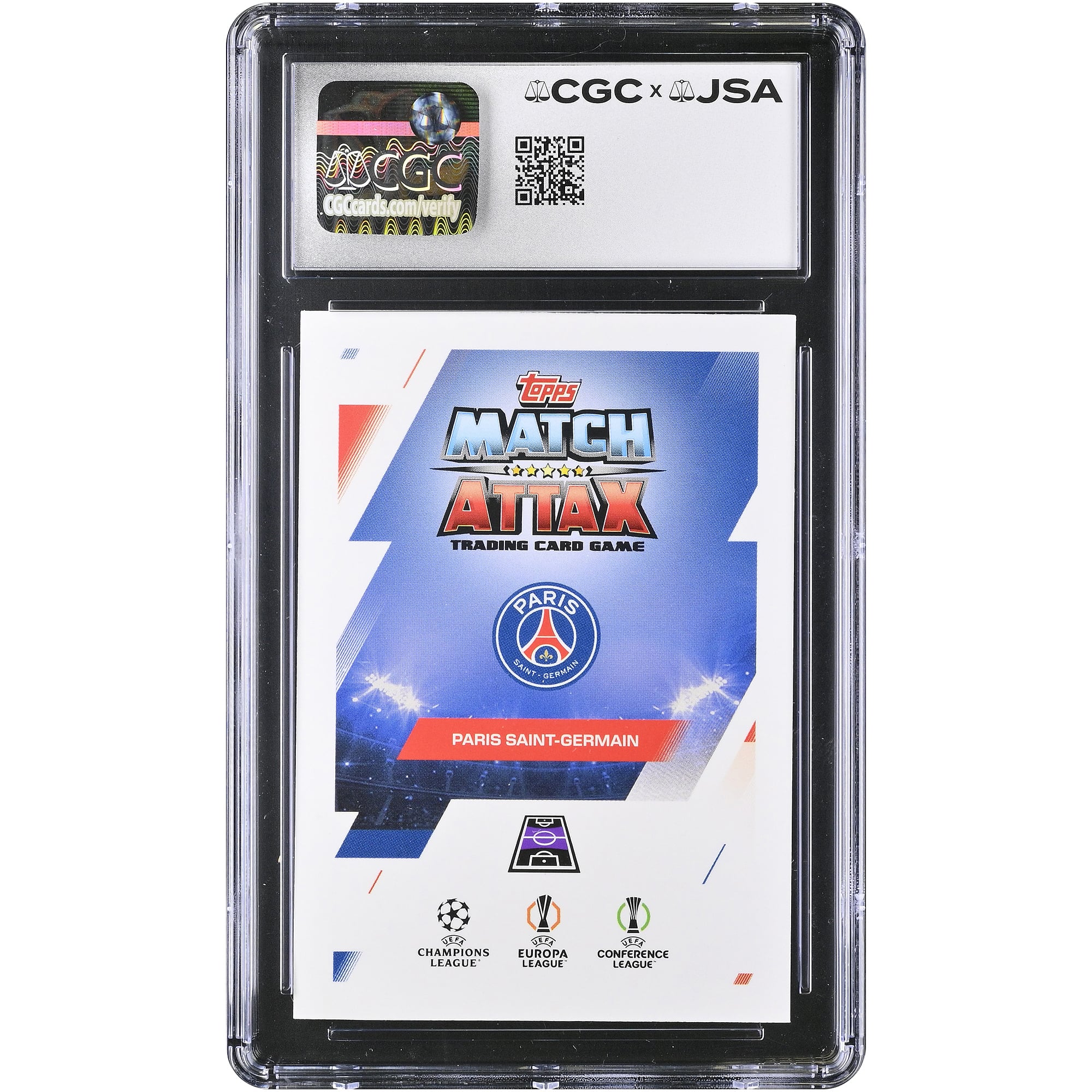 Carte autographiée Vitinha Paris Saint-Germain 2025-26 Topps Match Attax UEFA CC #372 authentifiée CGC AUTO 10
