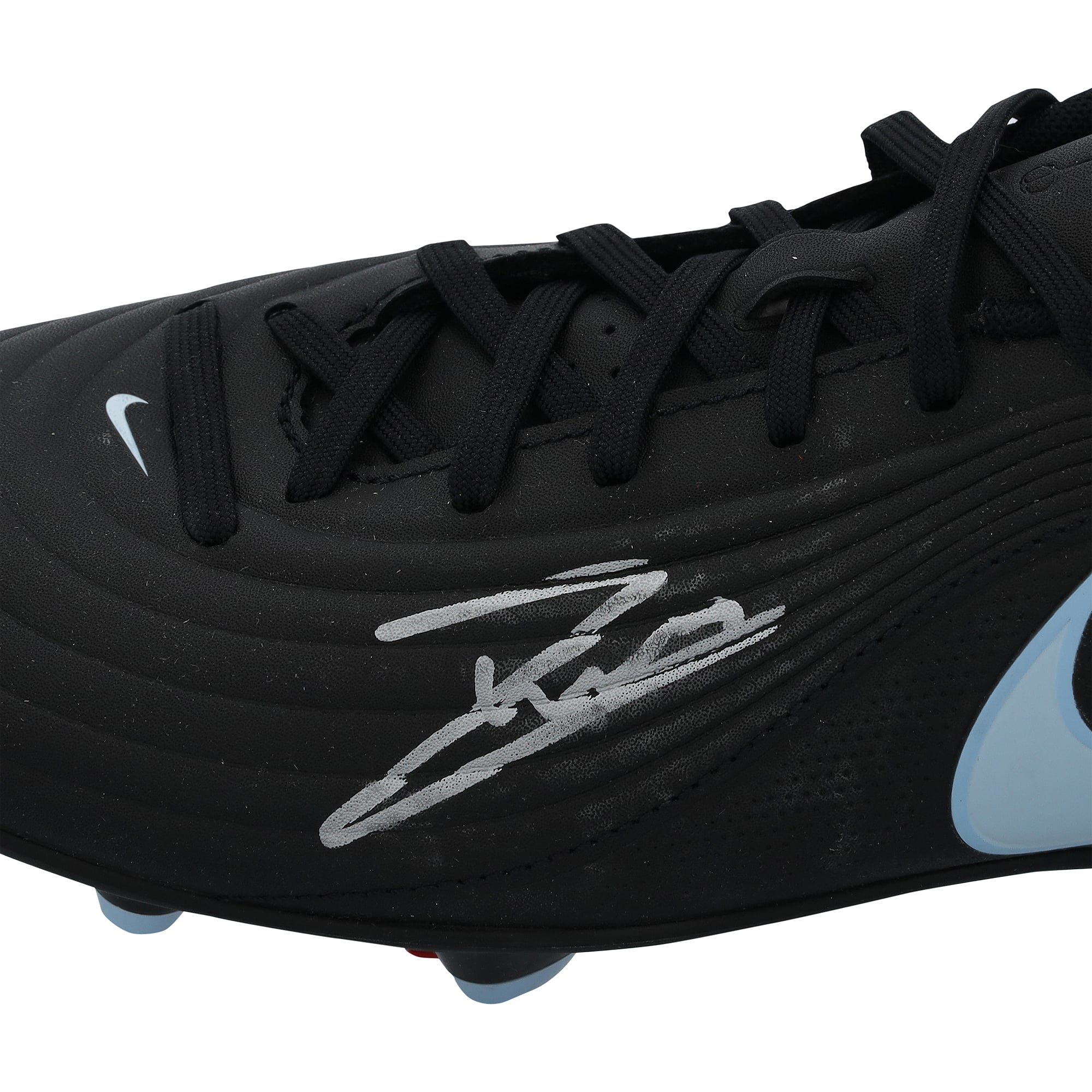 Crampons de football Nike Tiempo noirs autographiés par Warren Zaïre-Emery (Paris Saint-Germain)