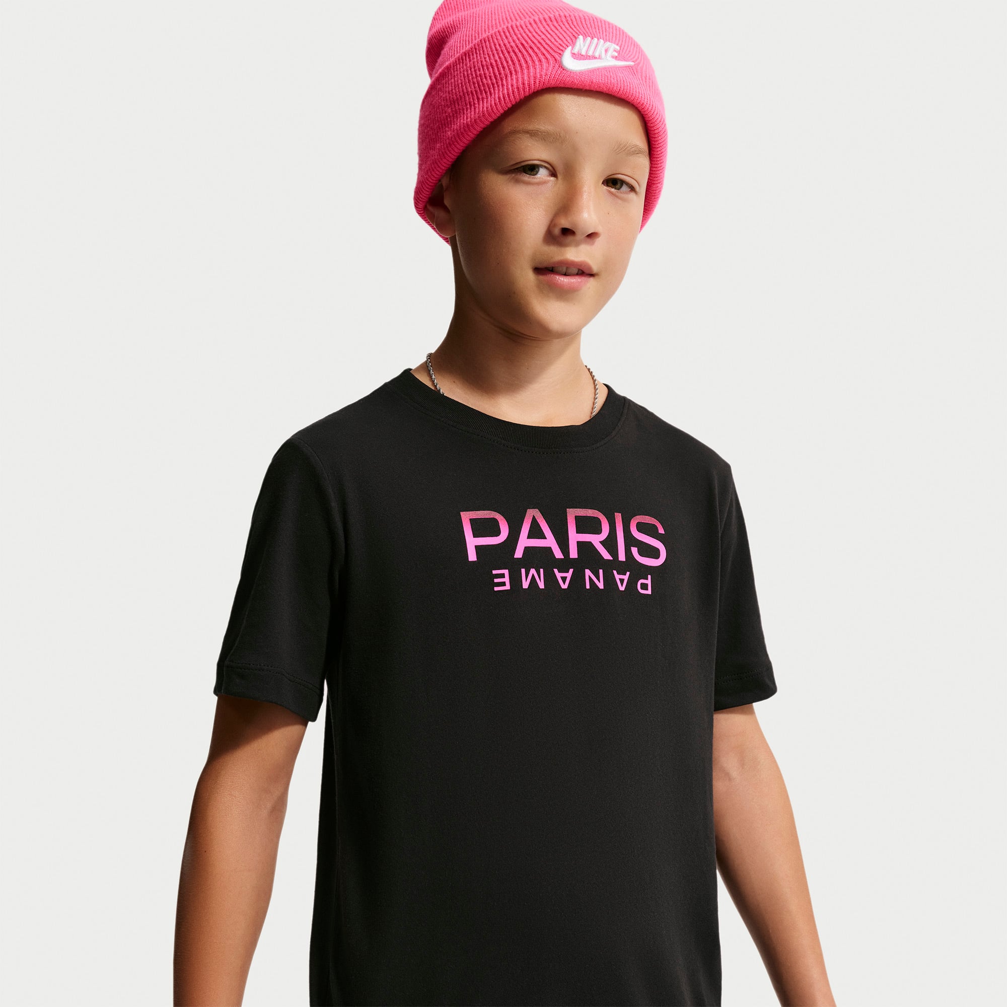 T-shirt Nike noir pour jeunes du Paris Saint-Germain