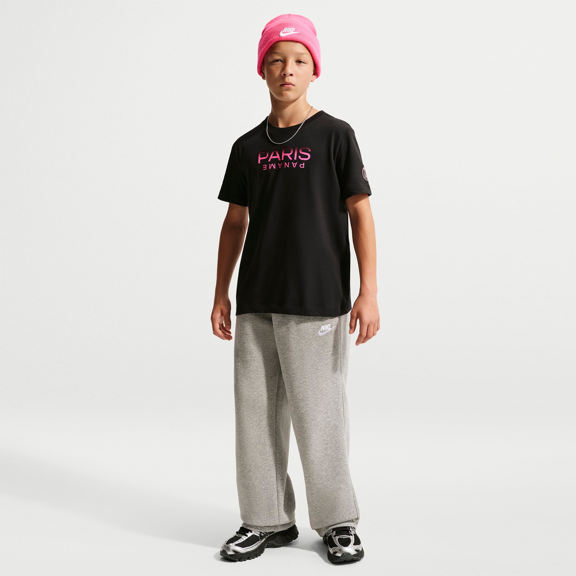 T-shirt Nike noir pour jeunes du Paris Saint-Germain