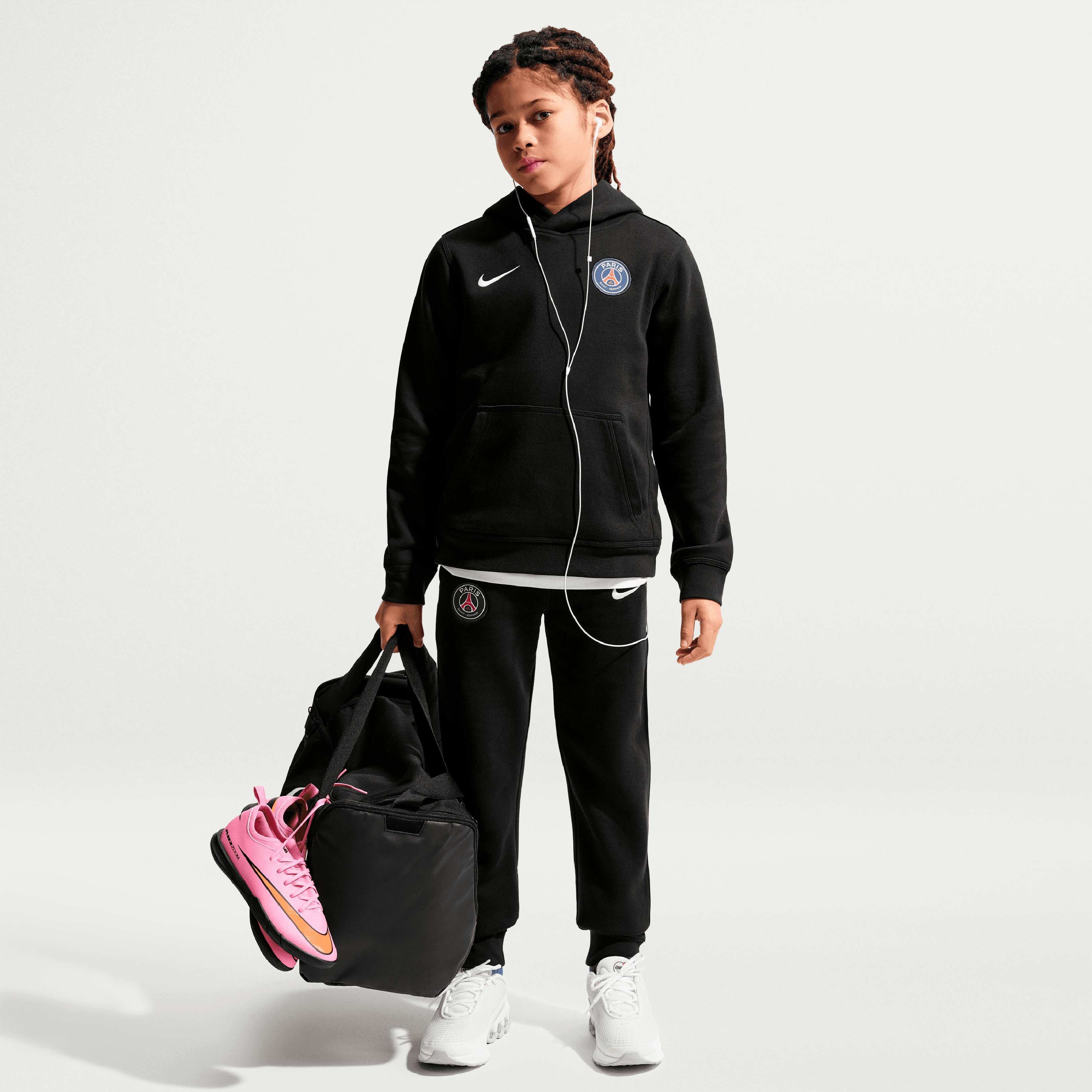 Sweat à capuche noir Nike Paris Saint-Germain pour jeunes
