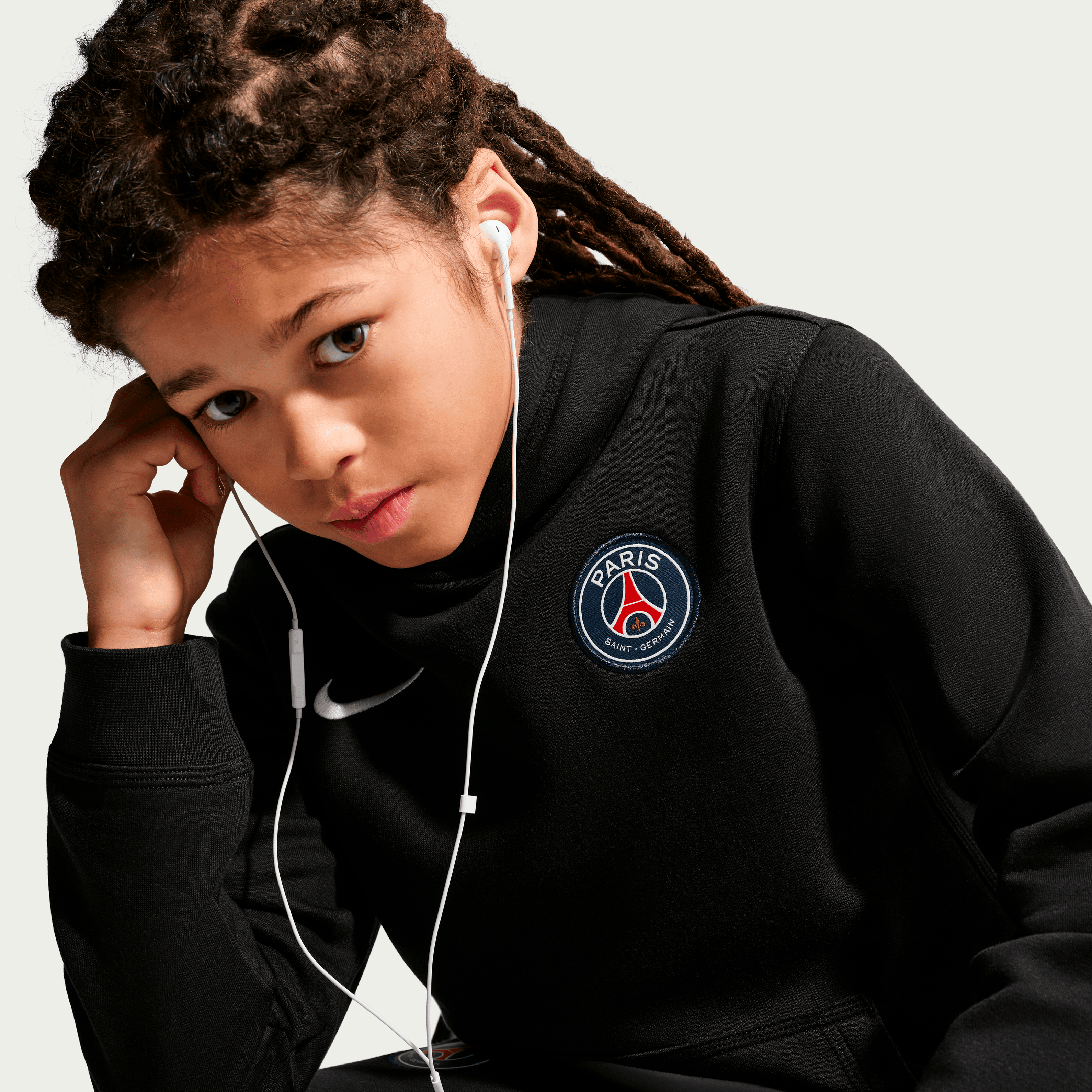 Sweat à capuche noir Nike Paris Saint-Germain pour jeunes