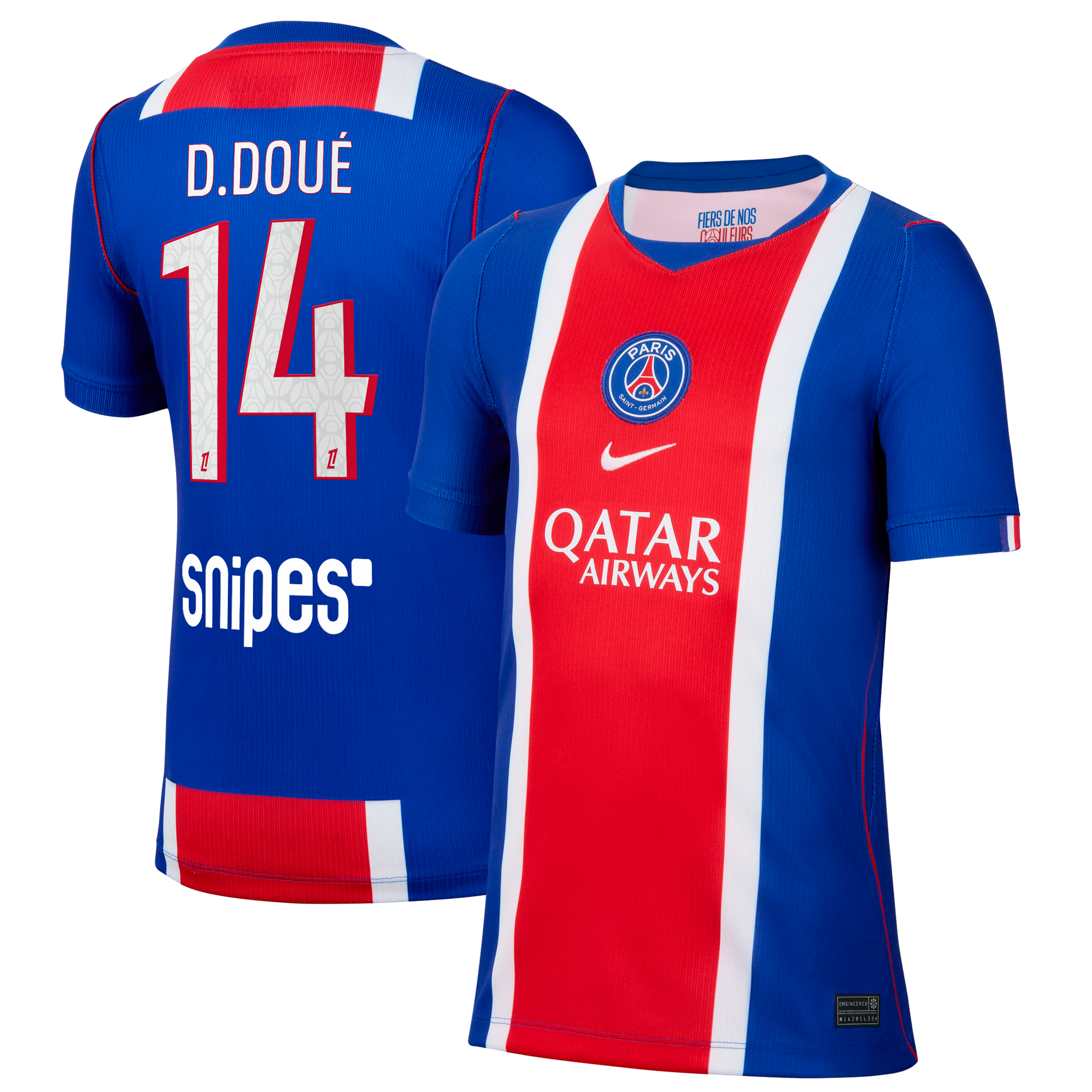 Maillot Nike Désiré Doué Enfant Bleu Paris Saint-Germain 2026/27 Domicile Stadium Replica