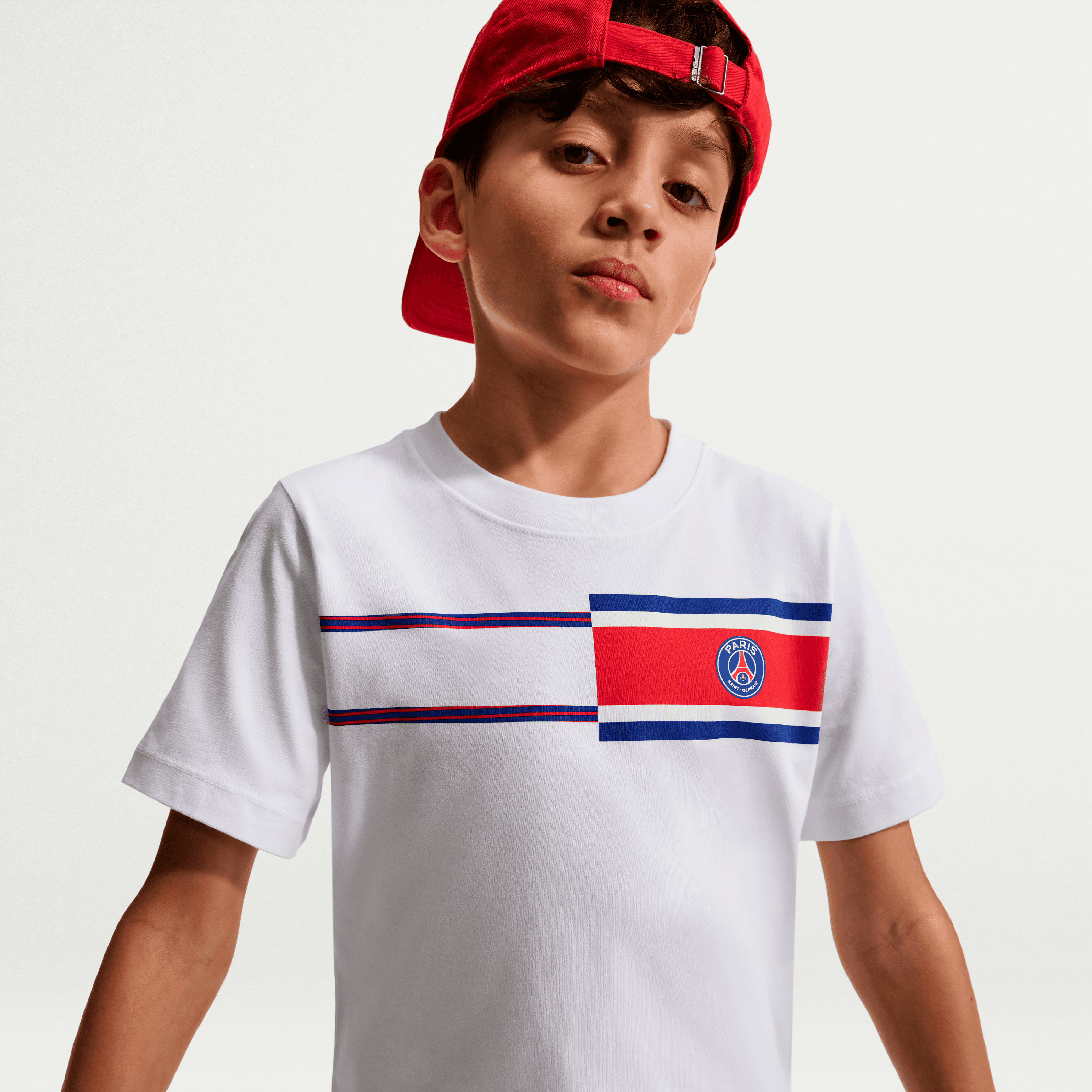 T-shirt Nike blanc pour jeunes du Paris Saint-Germain