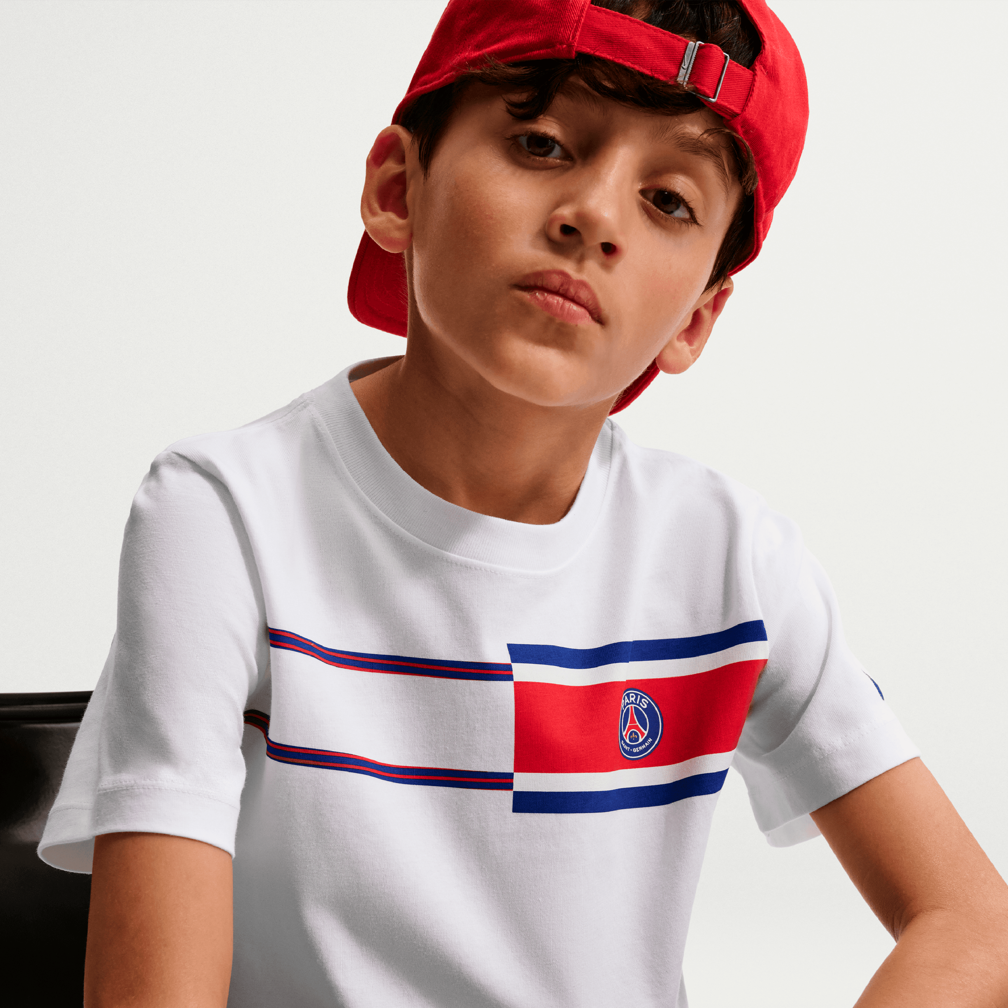 T-shirt Nike blanc pour jeunes du Paris Saint-Germain