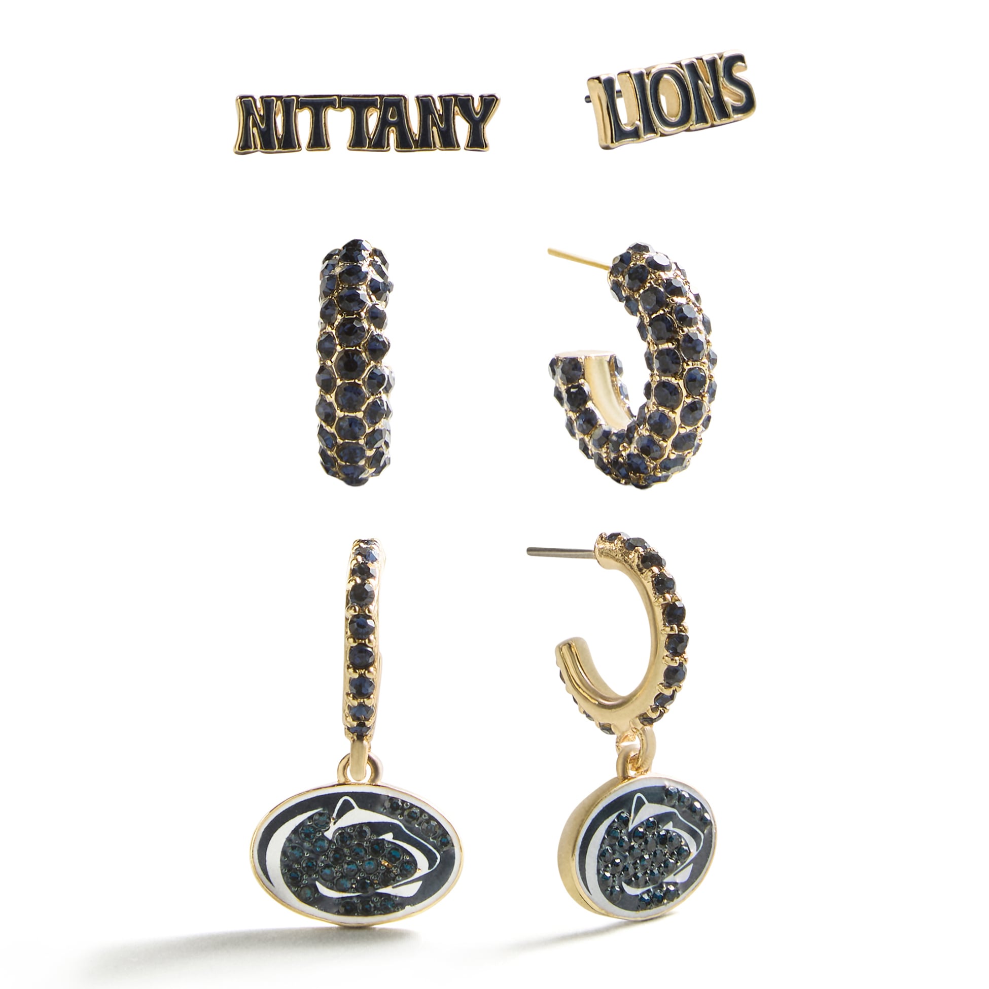 Ensemble de boucles d'oreilles BaubleBar Penn State Nittany Lions (3 pièces)