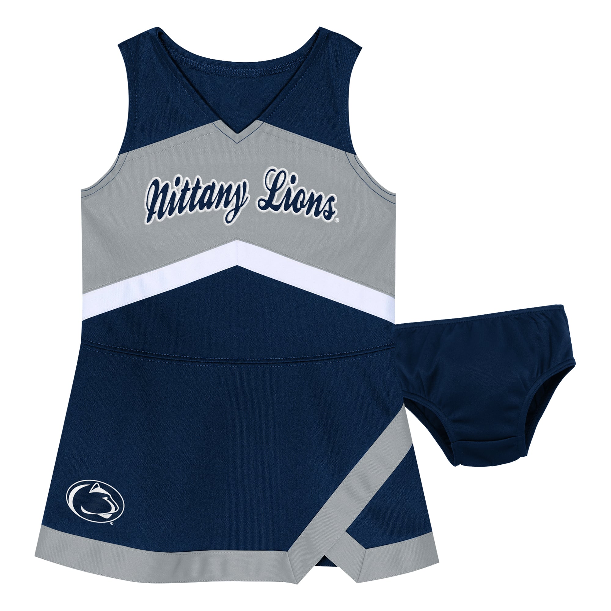 Girls Preschool Outerstuff Navy Penn State Nittany Lions Two-Piece Cheer Captain Jumper Dress & Bloomers Set