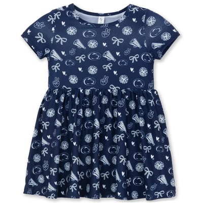 Penn State Nittany Lions ZooZatz Girls Toddler All-Over Print Short Sleeve Dress - Navy
