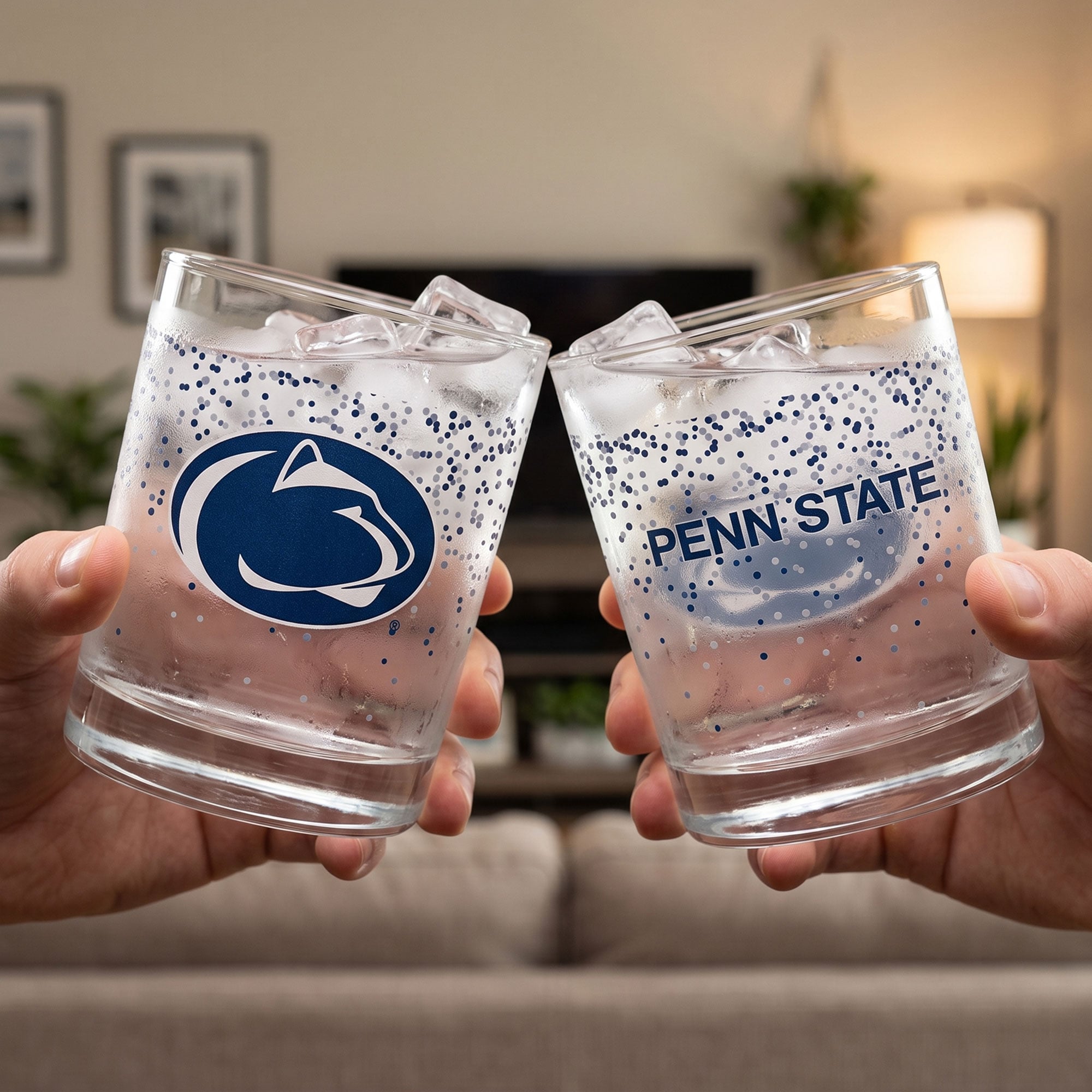 Ensemble de 2 verres à whisky Confetti Penn State Nittany Lions d'Indigo Falls