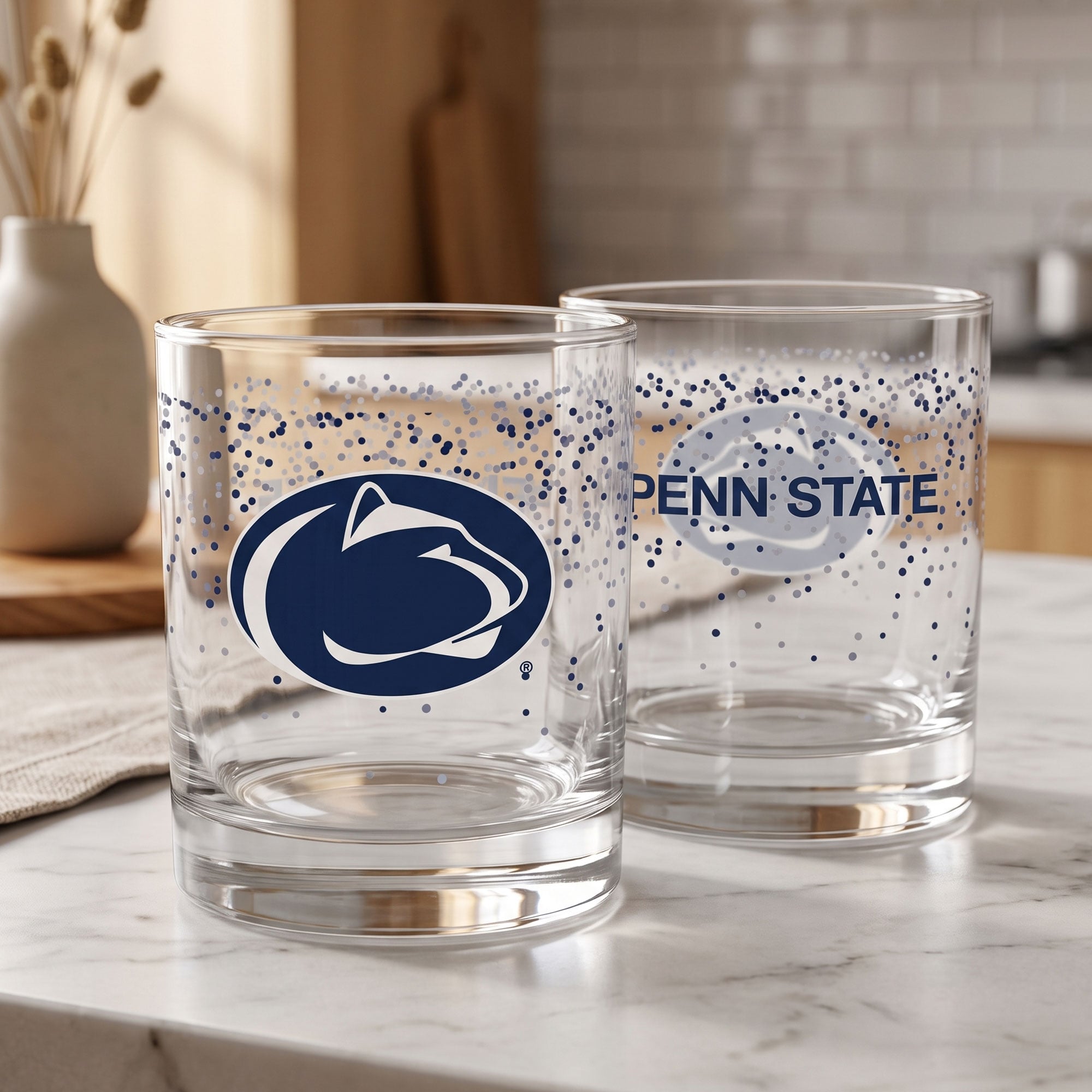 Ensemble de 2 verres à whisky Confetti Penn State Nittany Lions d'Indigo Falls