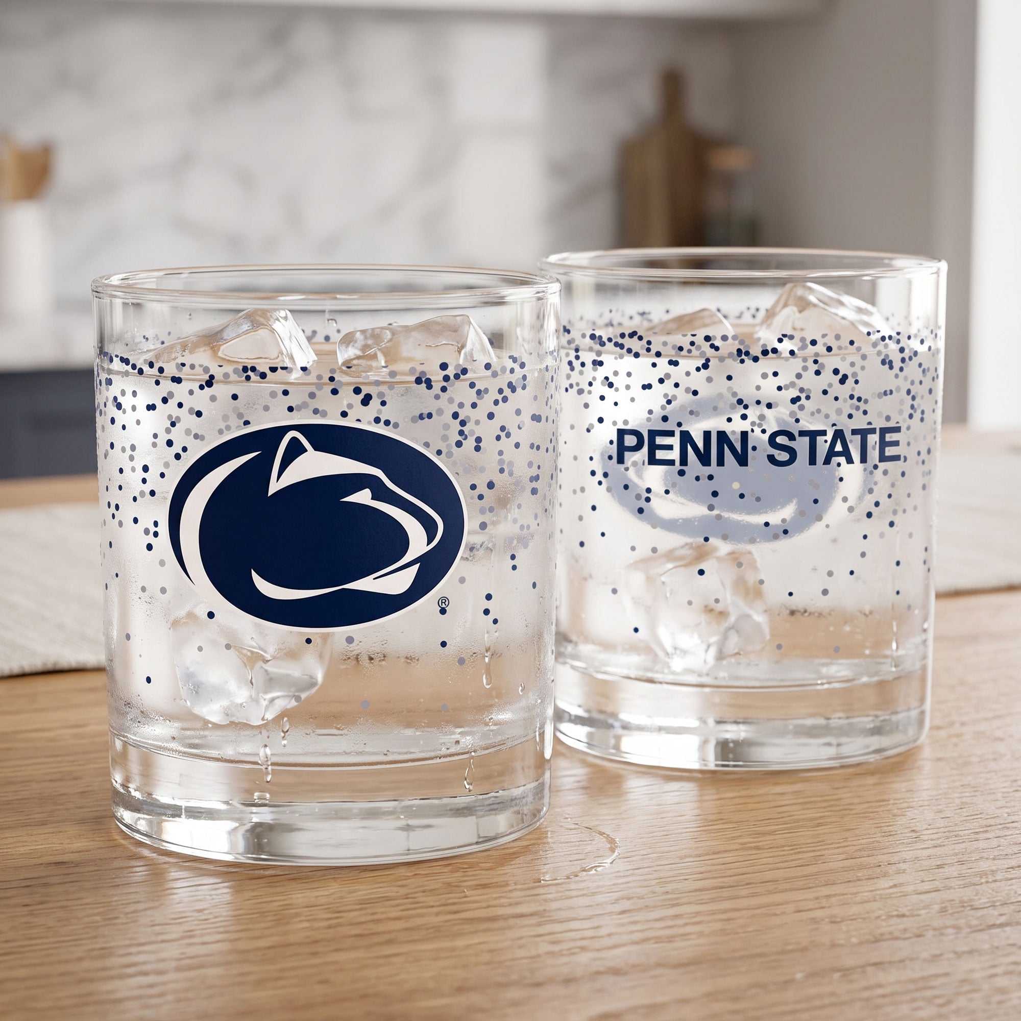 Ensemble de 2 verres à whisky Confetti Penn State Nittany Lions d'Indigo Falls