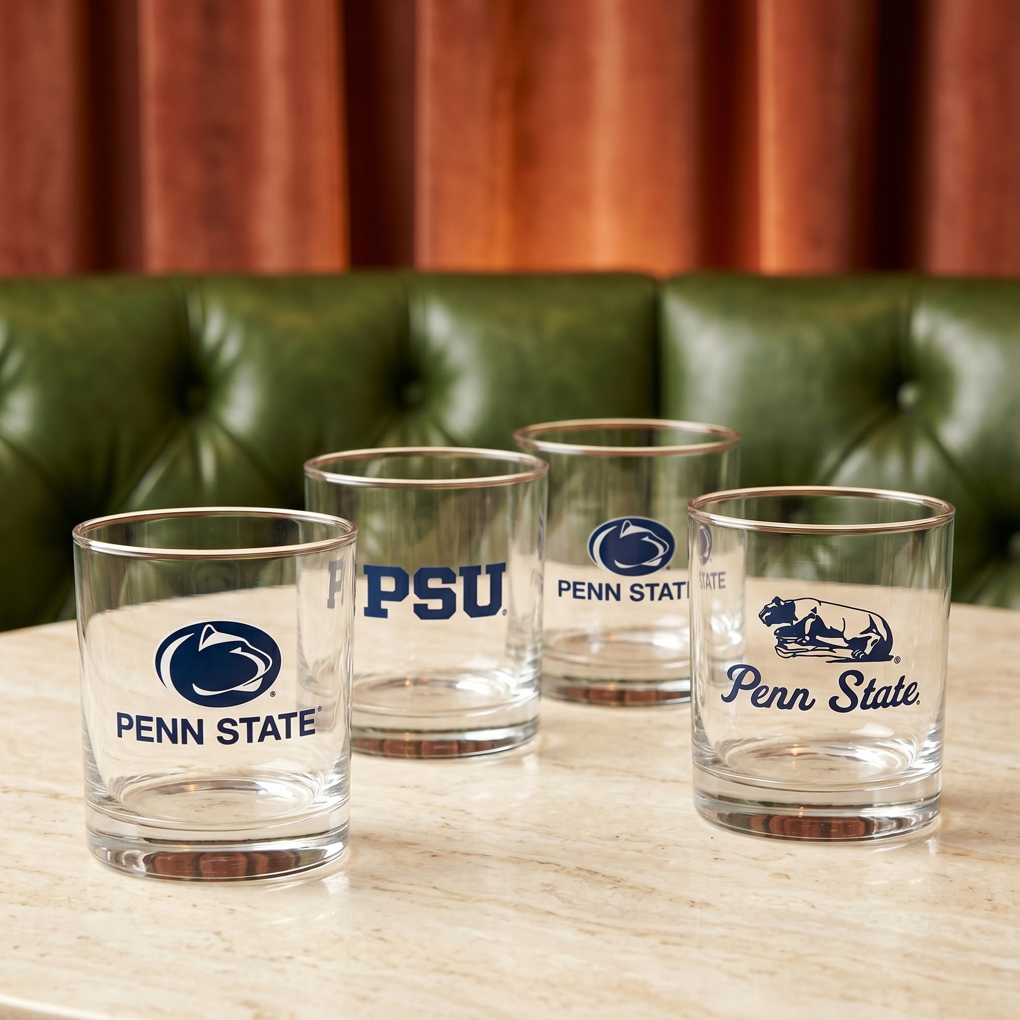 Coffret de 4 verres à whisky de collection Indigo Falls Penn State Nittany Lions