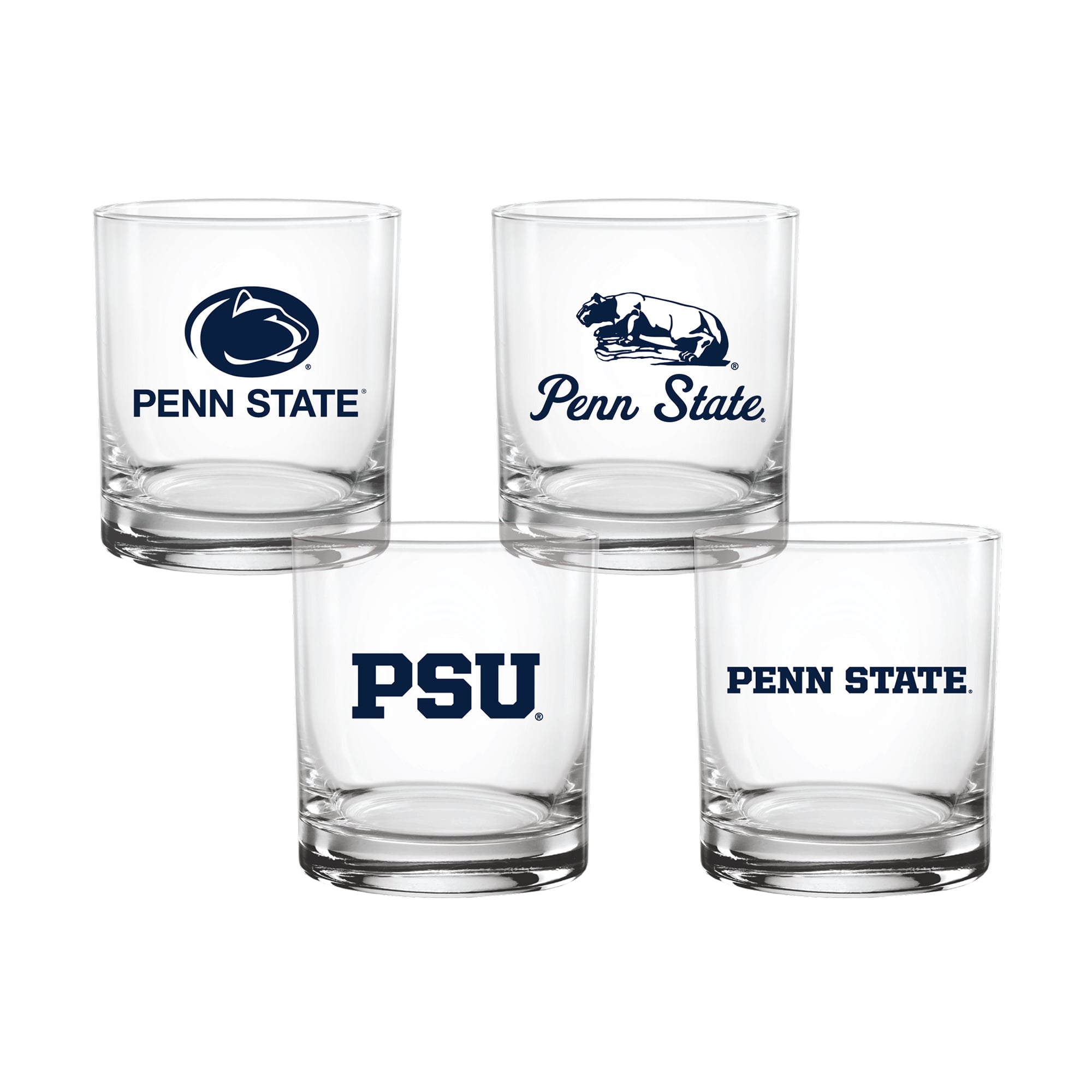 Coffret de 4 verres à whisky de collection Indigo Falls Penn State Nittany Lions