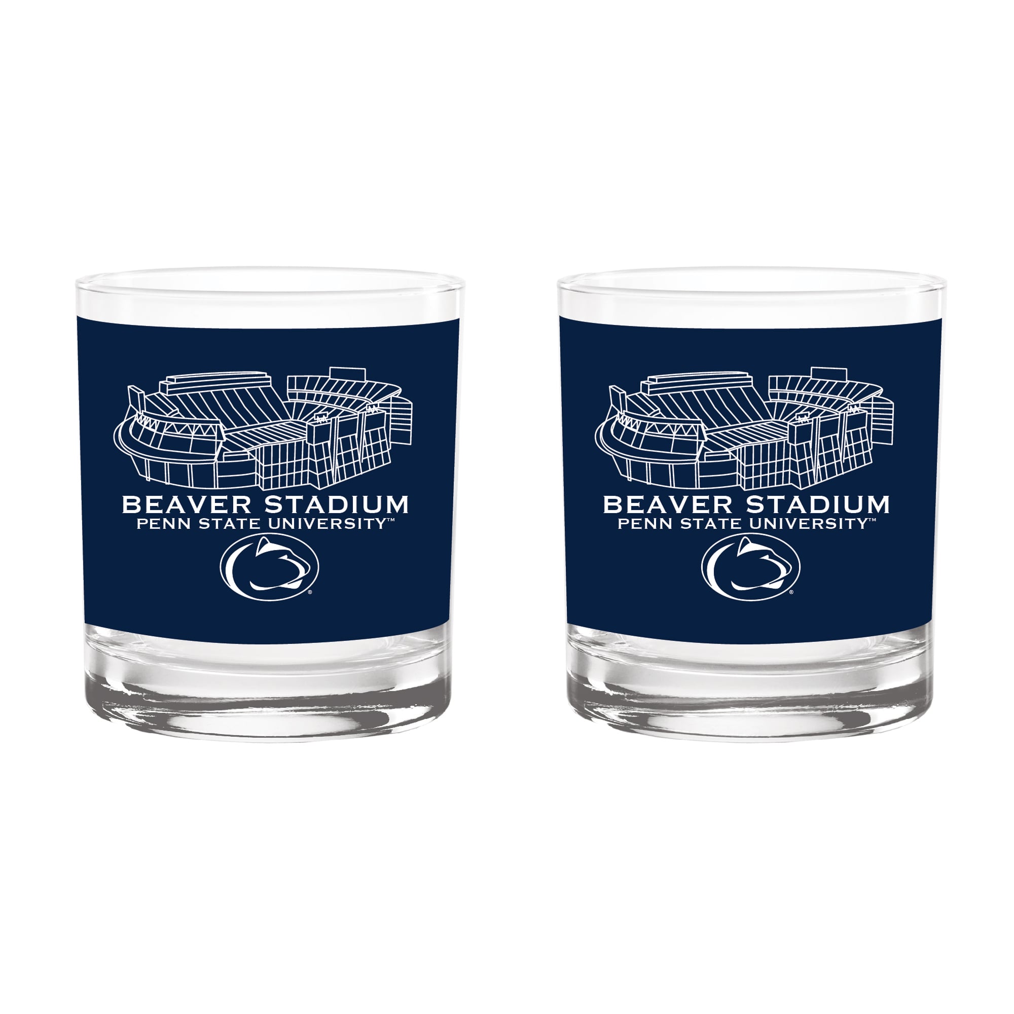 Pack de 2 verres à whisky Indigo Falls Penn State Nittany Lions Core Stadium