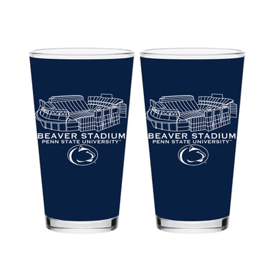  Penn State Nittany Lions Indigo Falls Core Stadium Two-Piece 16oz. Pint Glass Set