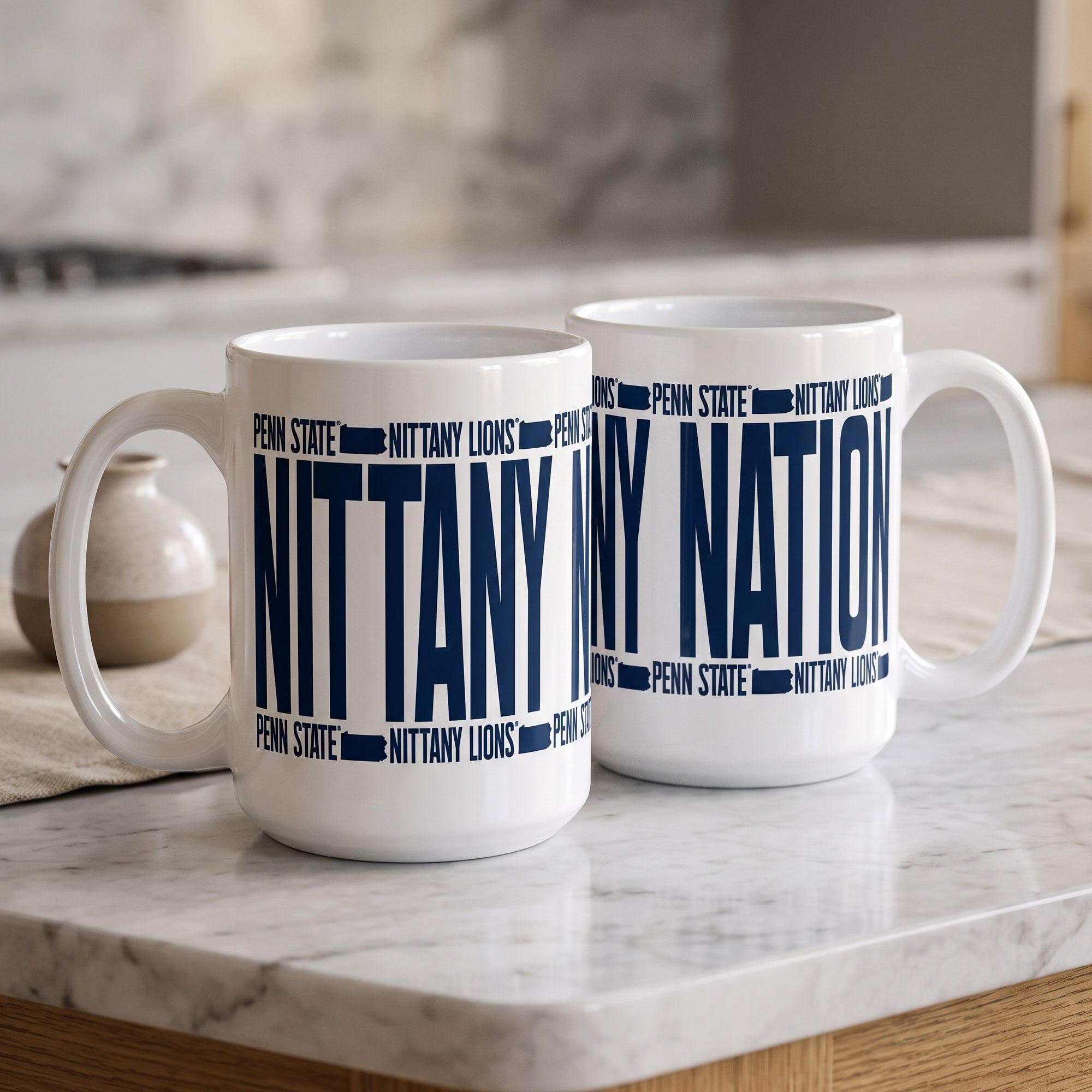 Mug surélevé Penn State Nittany Lions d'Indigo Falls - Lot de 2
