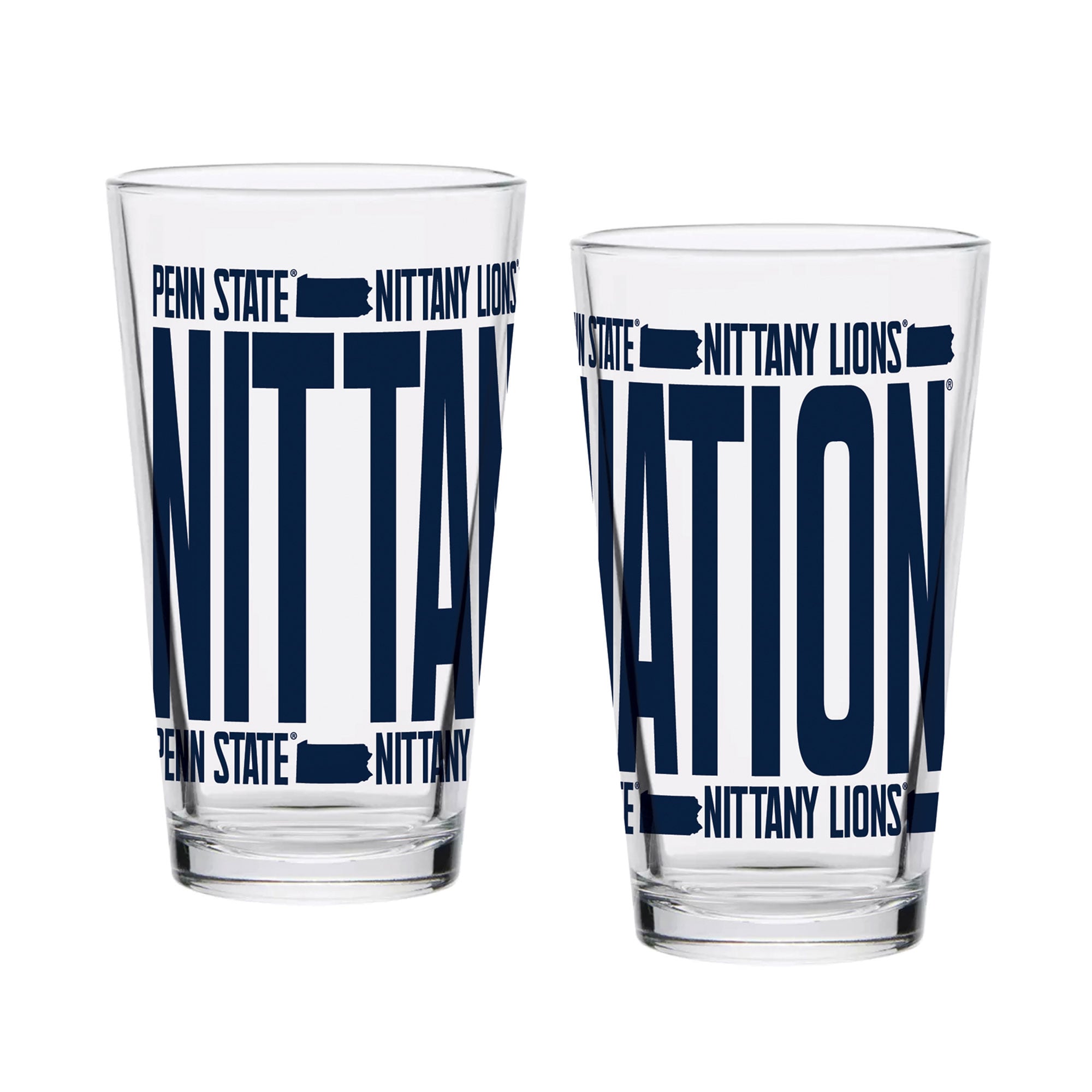 Ensemble de 2 verres à bière surélevés Penn State Nittany Lions d'Indigo Falls