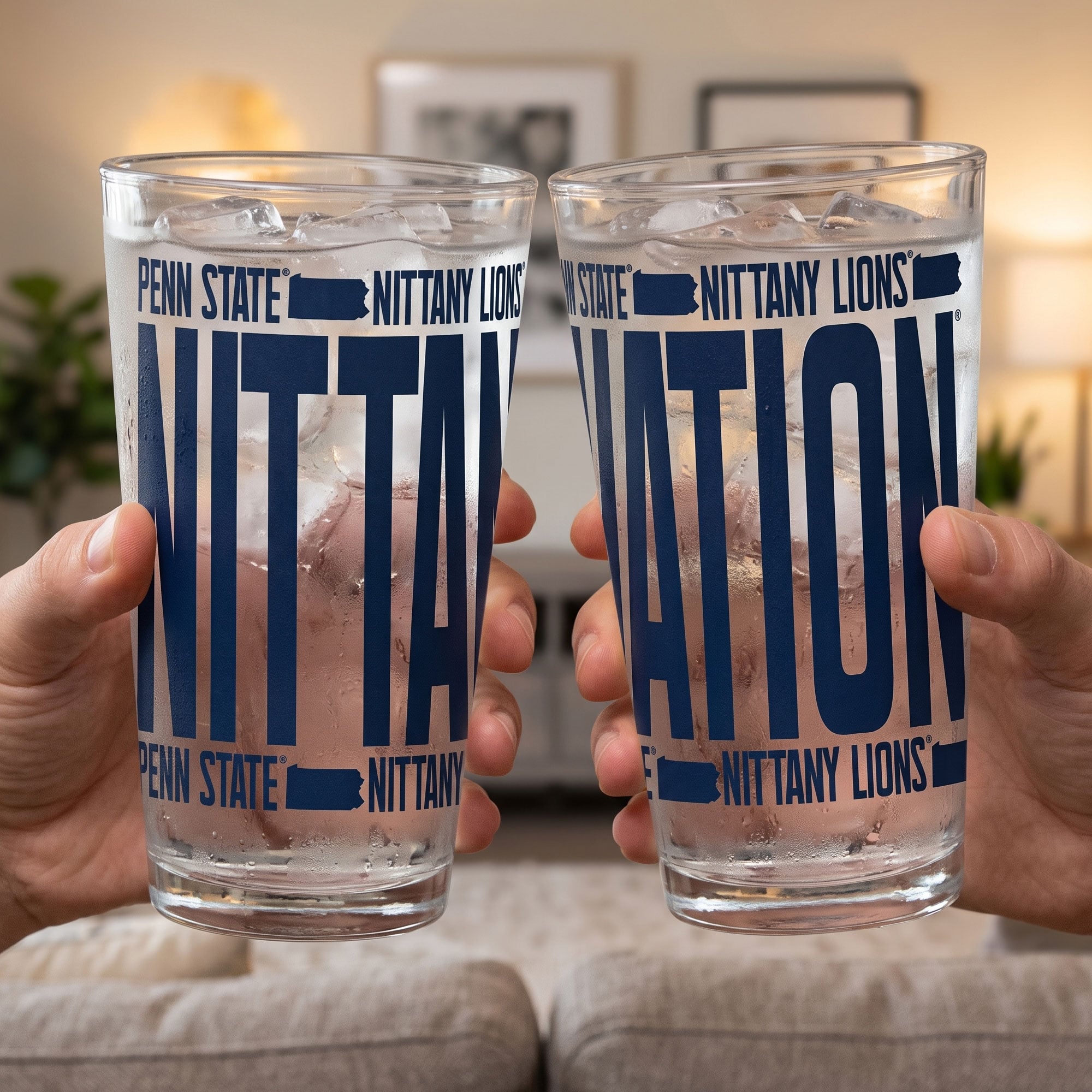 Ensemble de 2 verres à bière surélevés Penn State Nittany Lions d'Indigo Falls